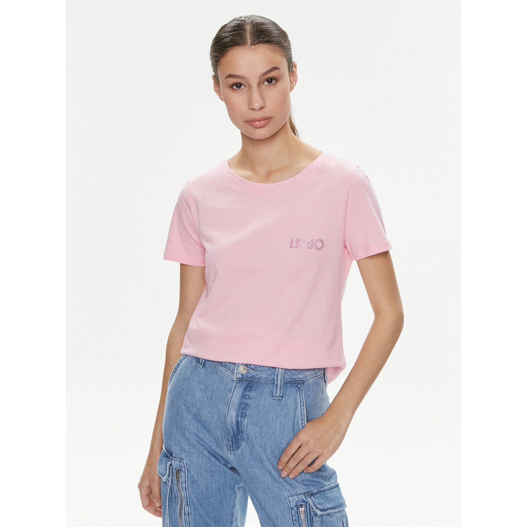Liu Jo T-Shirt Moda M/C MA4395 J6308 Ροζ Regular Fit