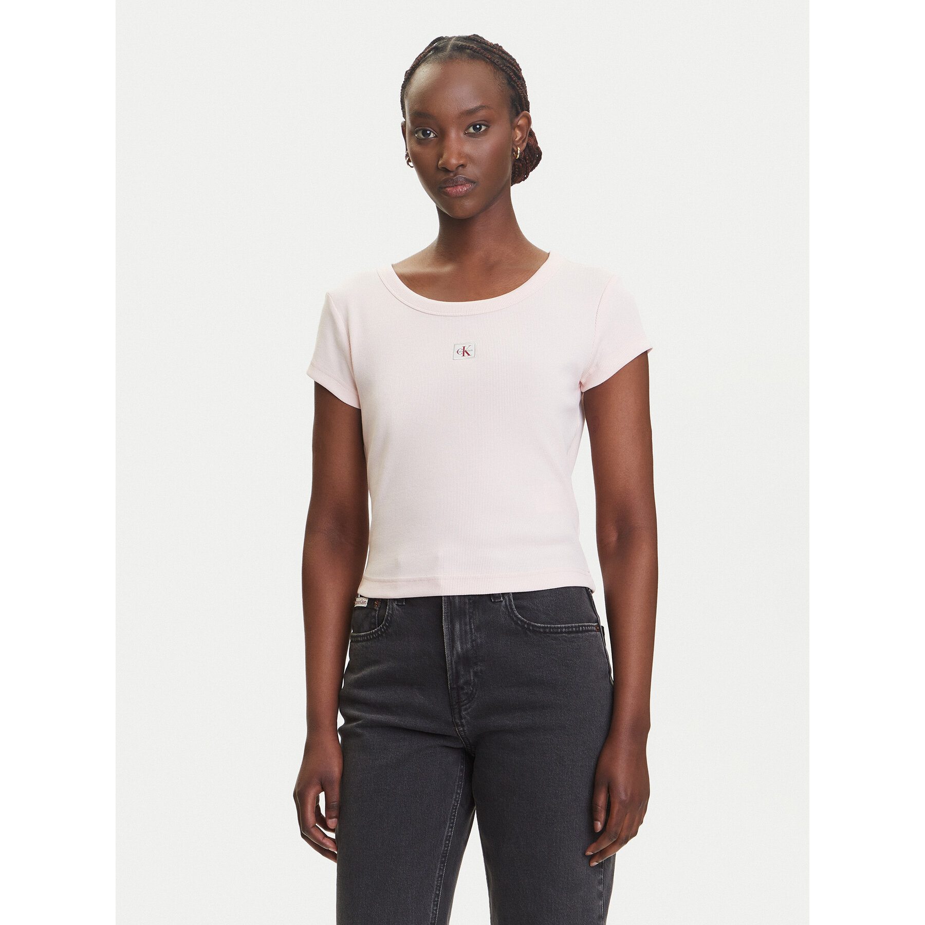 Calvin Klein Jeans Póló LV047C200G Rózsaszín Slim Fit