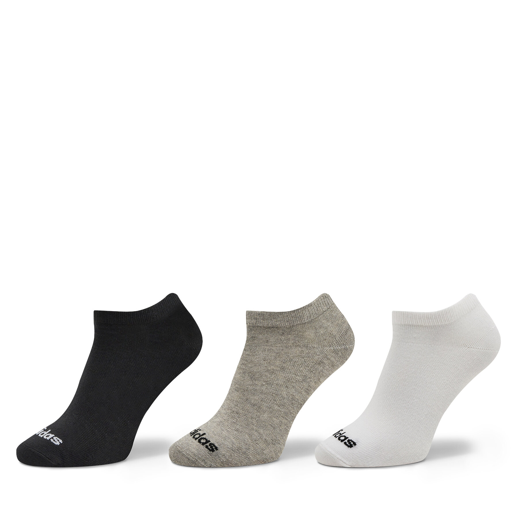 Unisex Pėdutės adidas Thin Linear Low-Cut Socks 3 Pairs IC1300 medium grey heather/white/black
