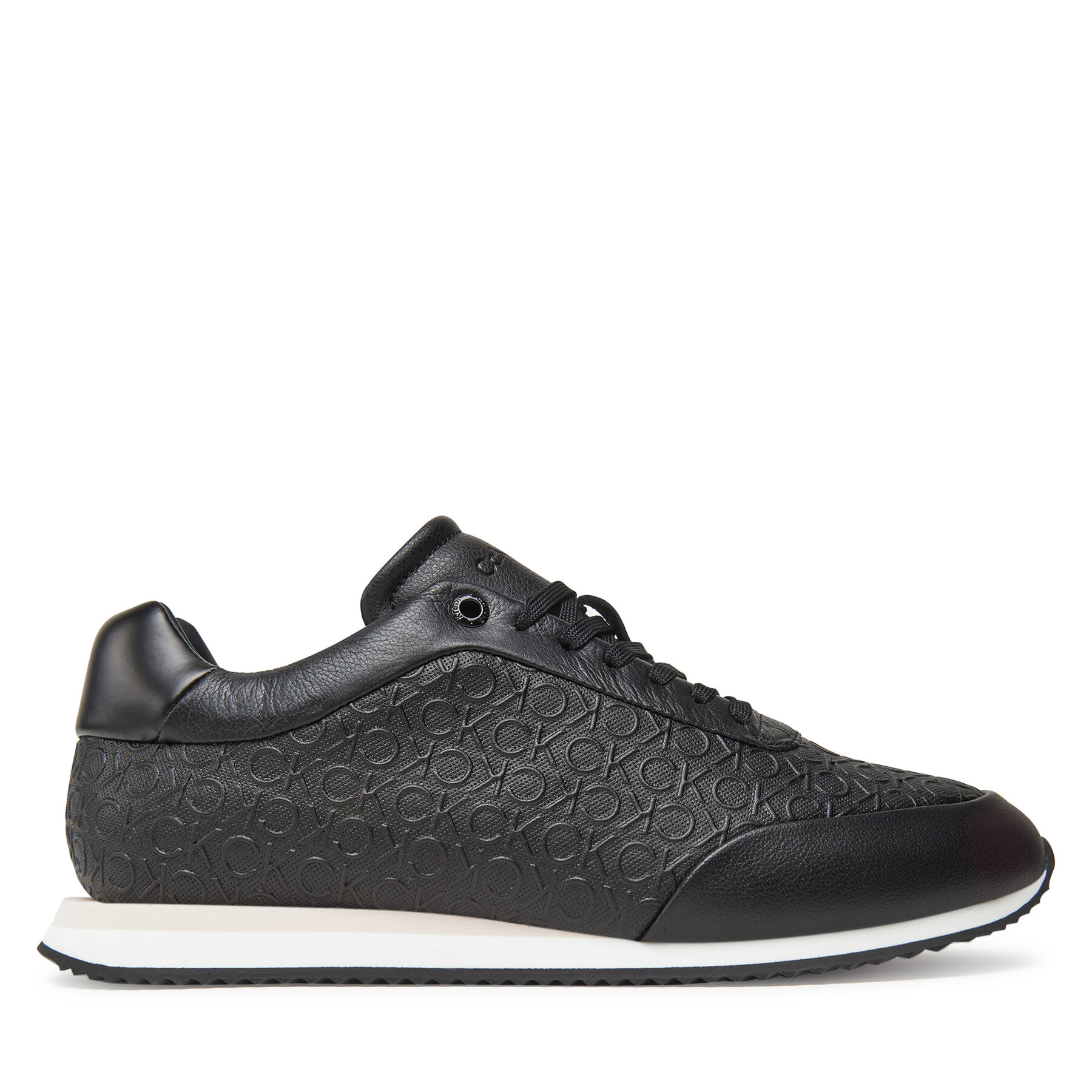Sneakersy Calvin Klein Runner Lace Up Mono Pu HW0HW02574 Čierna