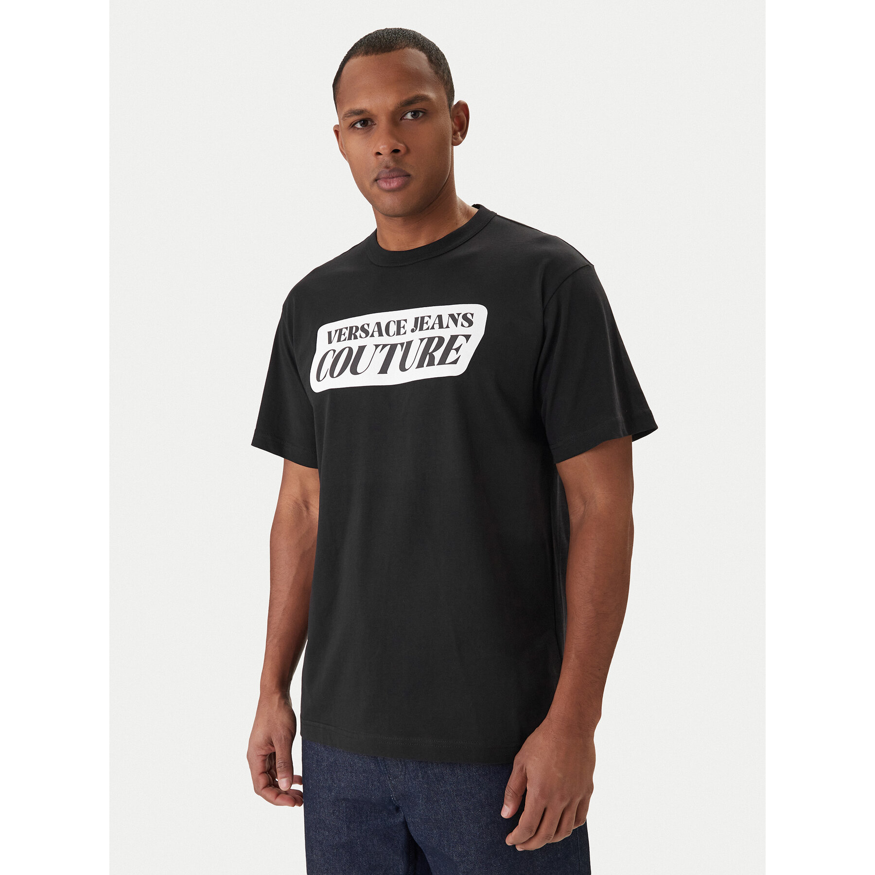 Versace Jeans Couture T-Shirt 80GAHT17 CJ00T Schwarz Regular Fit