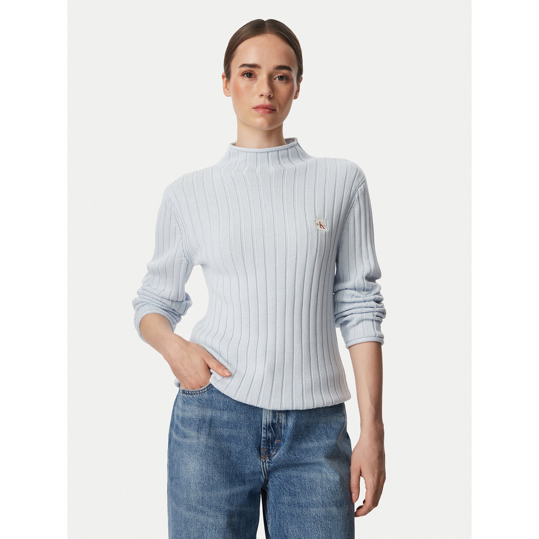 Calvin Klein Jeans Pullover LV047H304G Hellblau Regular Fit