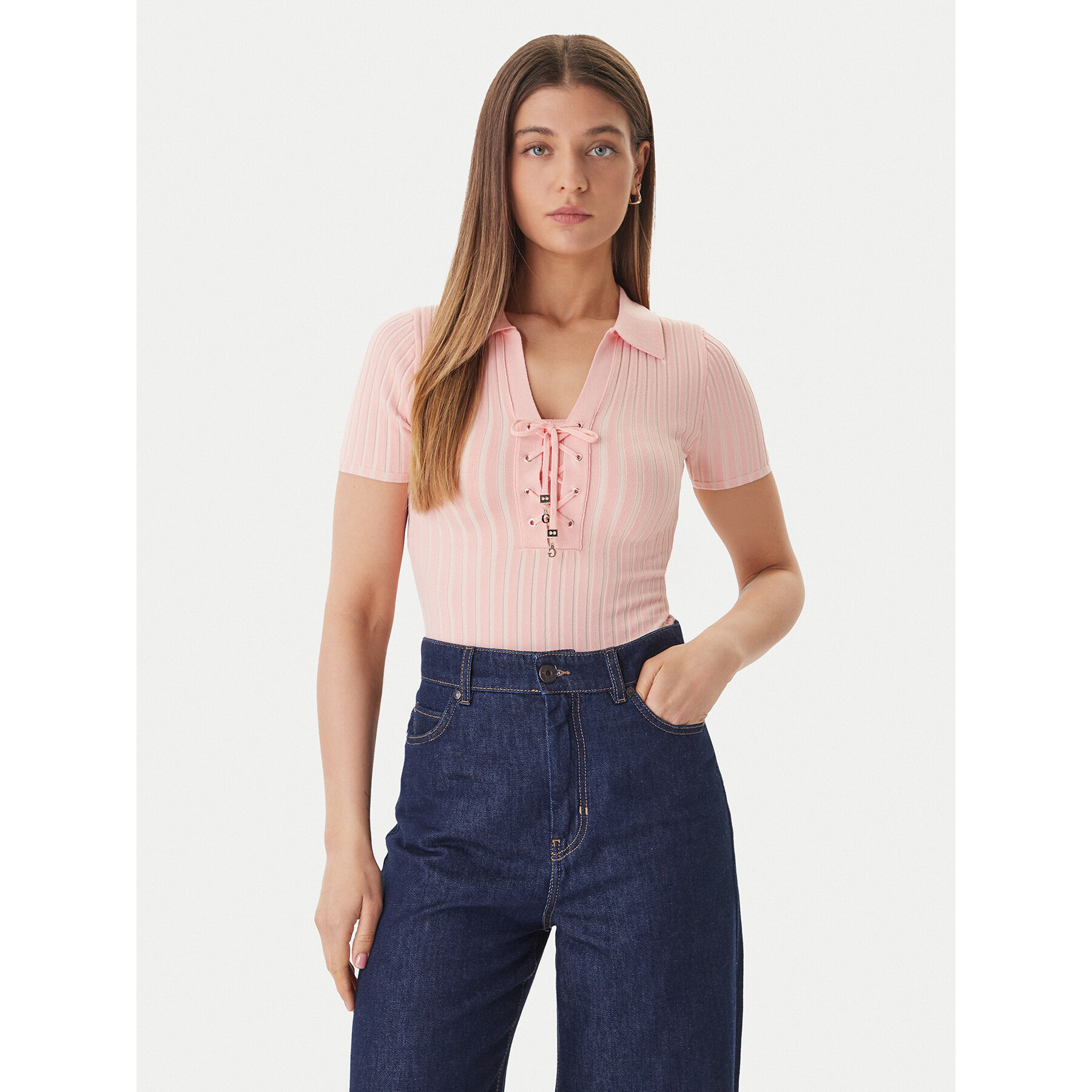 Guess Πουλόβερ W6GR09 Z0590 Πορτοκαλί Regular Fit