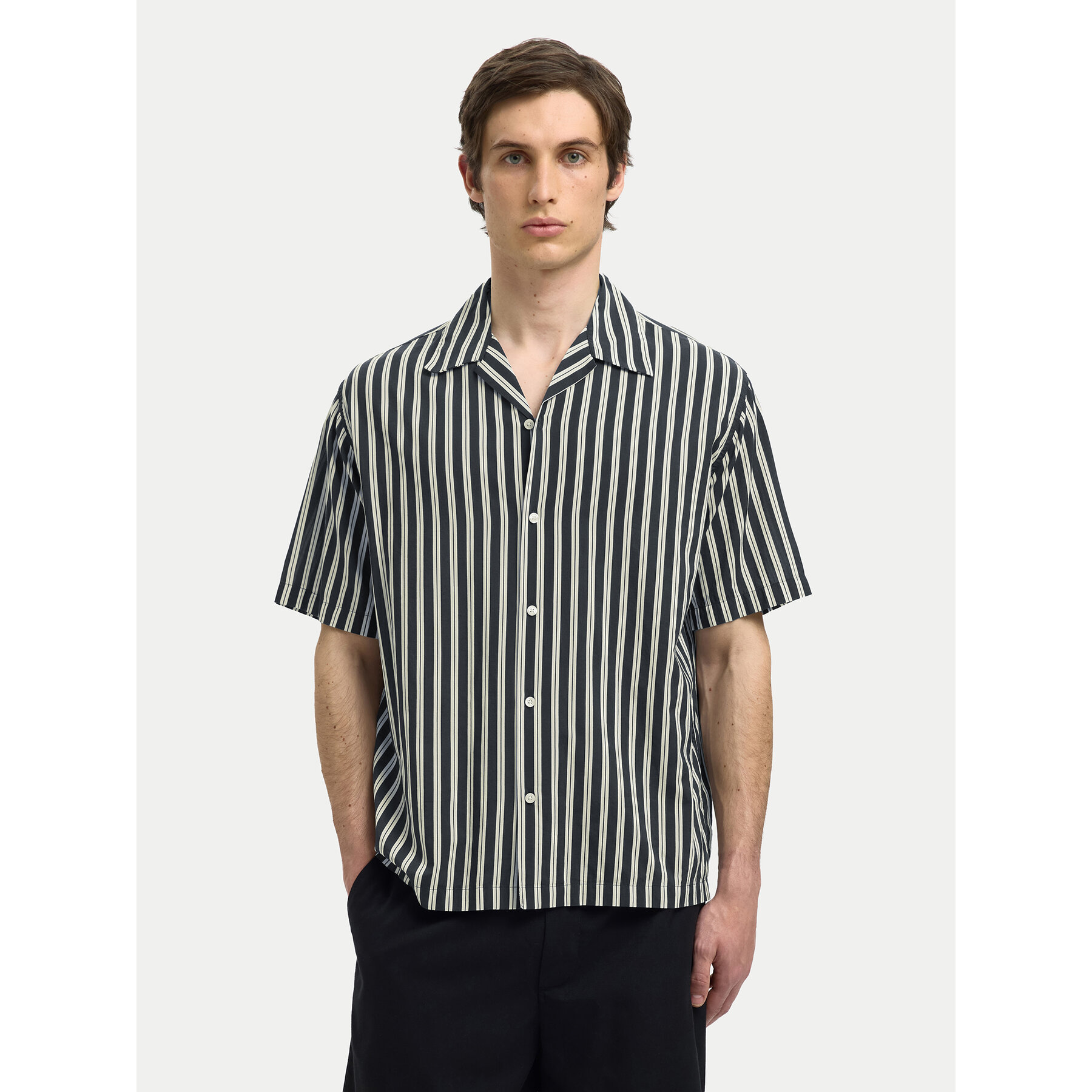 Selected Homme Hemd 16091381 Dunkelblau Relaxed Fit