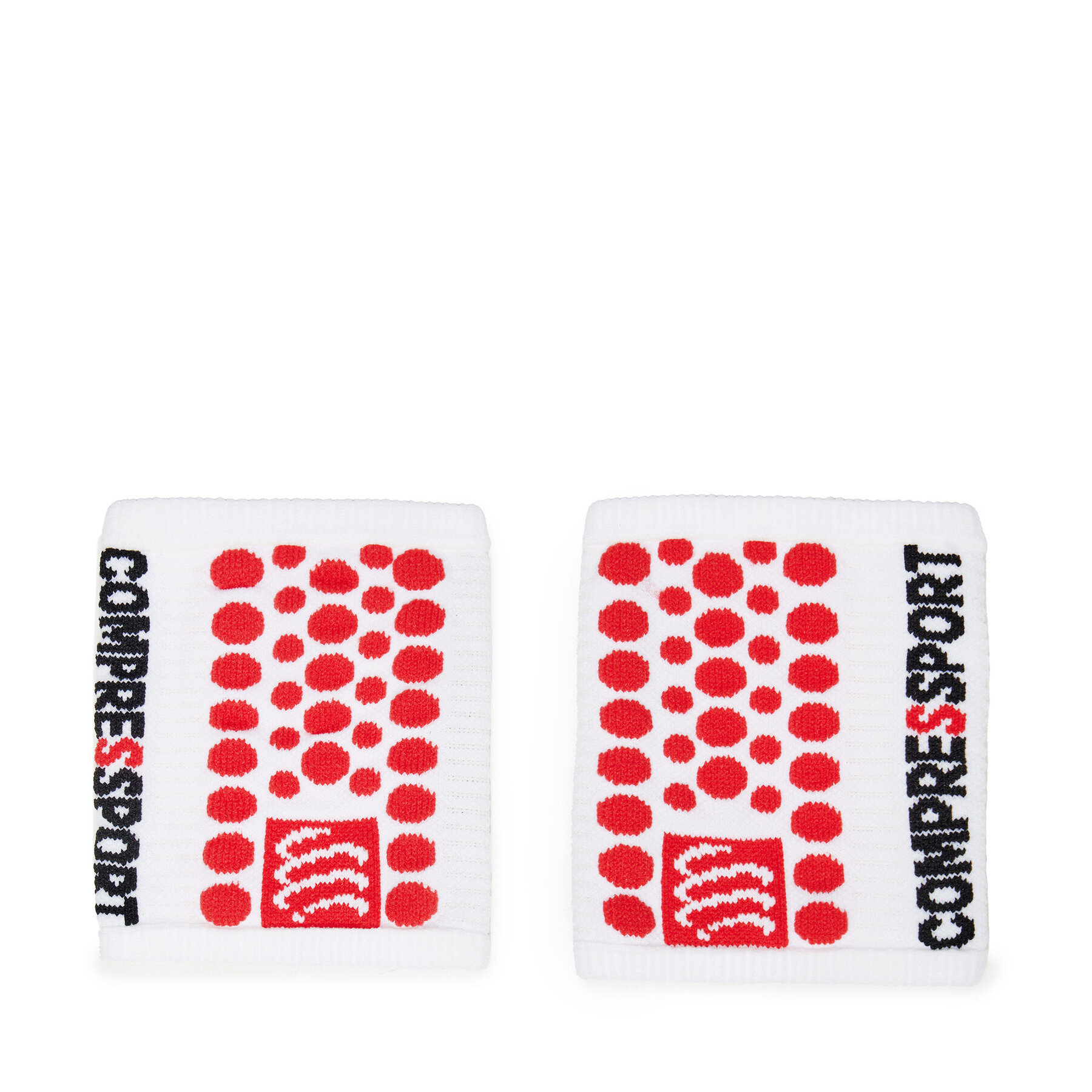 Set de chouchous pour poignet Compressport Sweatbands 3D.Dots WSTV2 Blanc