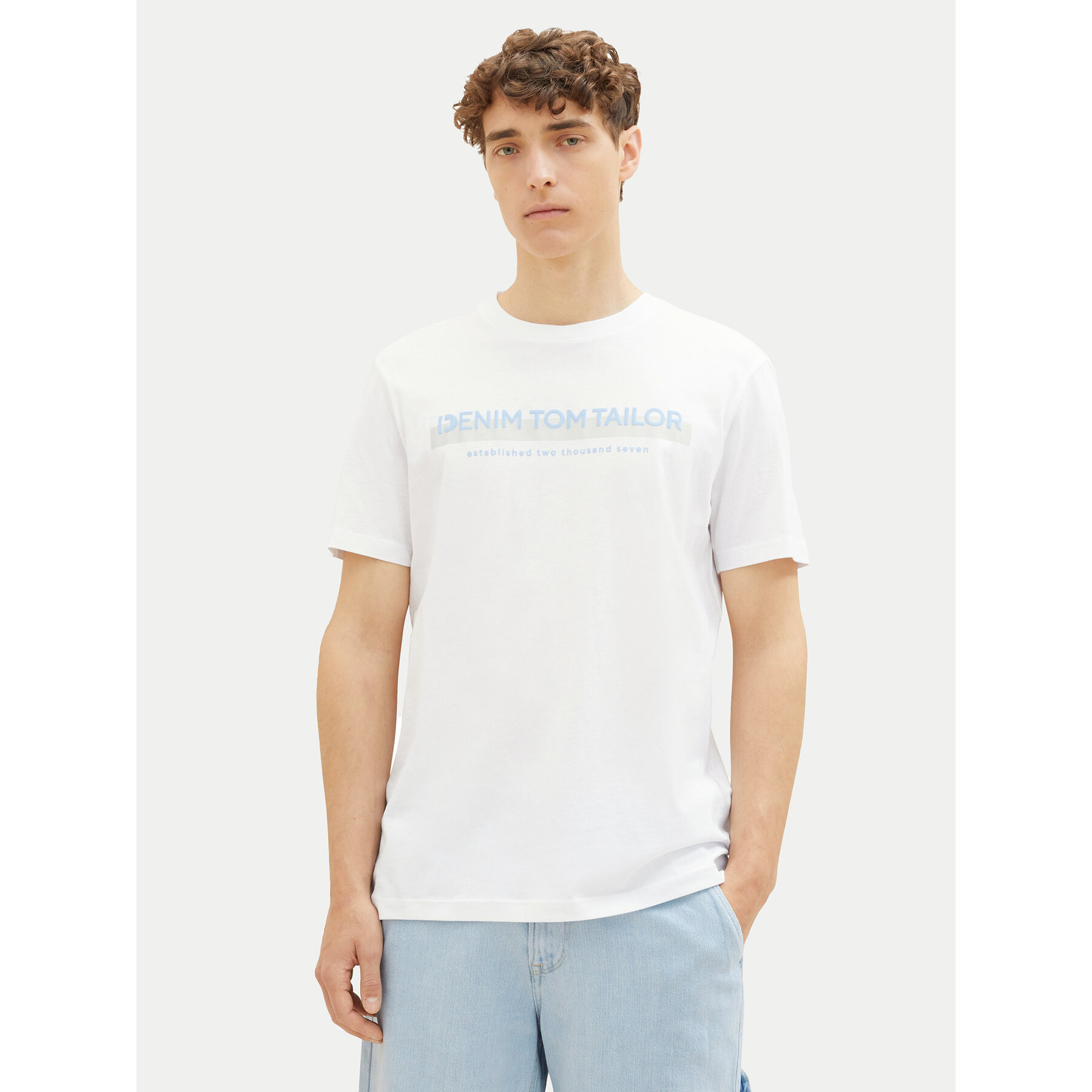 Tom Tailor Denim Tom Tailor Denim T-Shirt 1037653 Λευκό Basic Fit