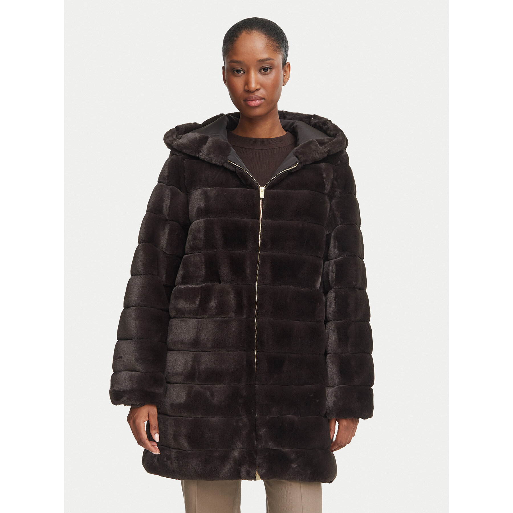 Marella Pelzmantel Emme by Marella Galosce 2625456062 Dunkelbraun Regular Fit