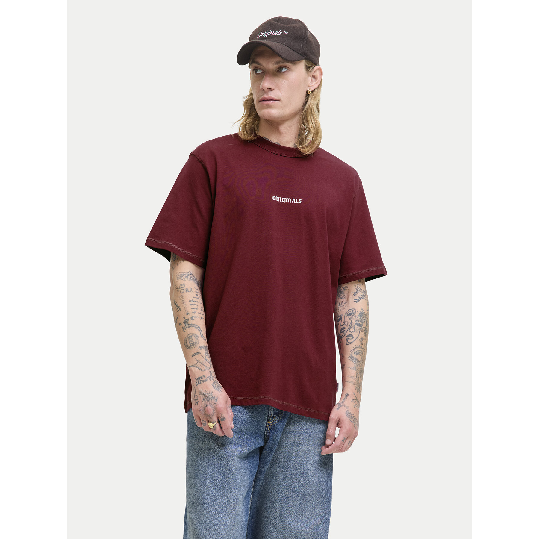 Jack & Jones T-Shirt Meadows Minimal 12283630 Rot Loose Fit