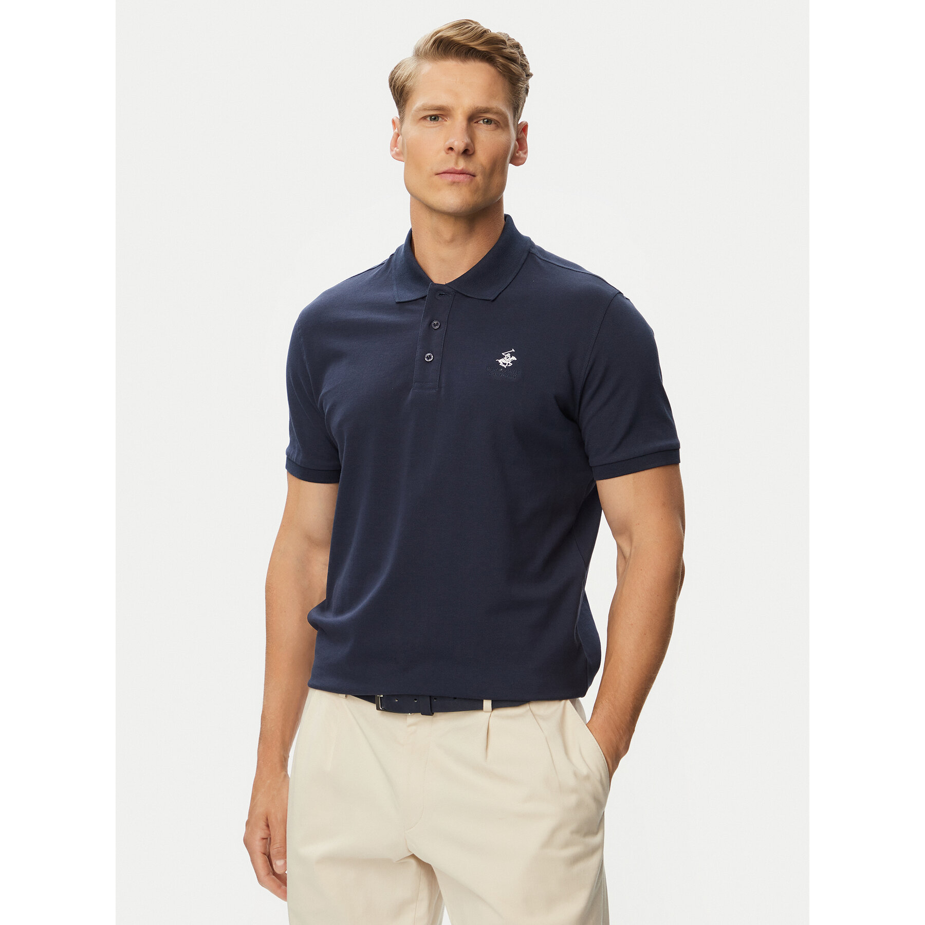 Beverly Hills Polo Club Polo majica P-SS26M-P450124 Mornarsko modra Regular Fit