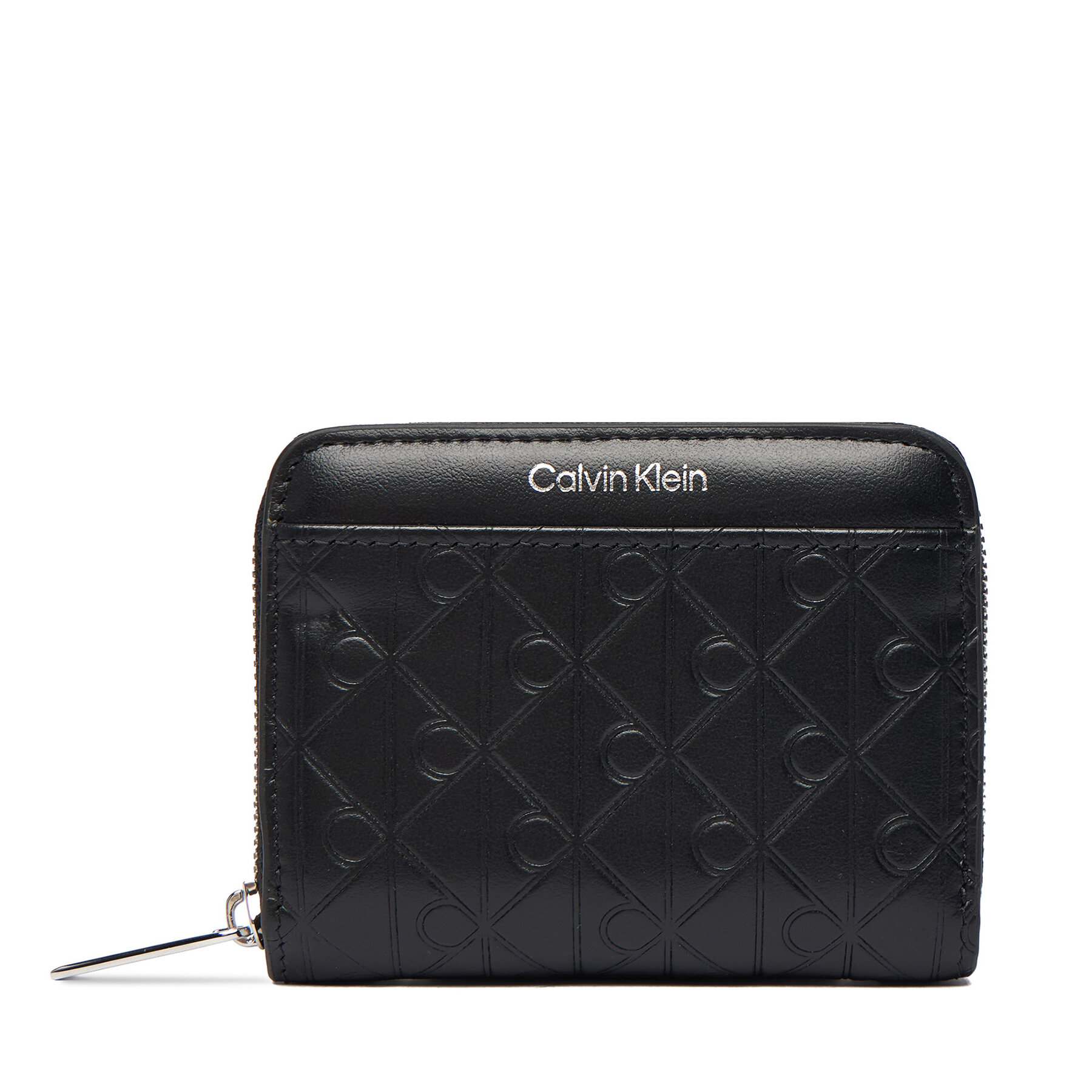 Peňaženka Calvin Klein Emblem Aop Embossed Zip Around LV04F1081G Čierna