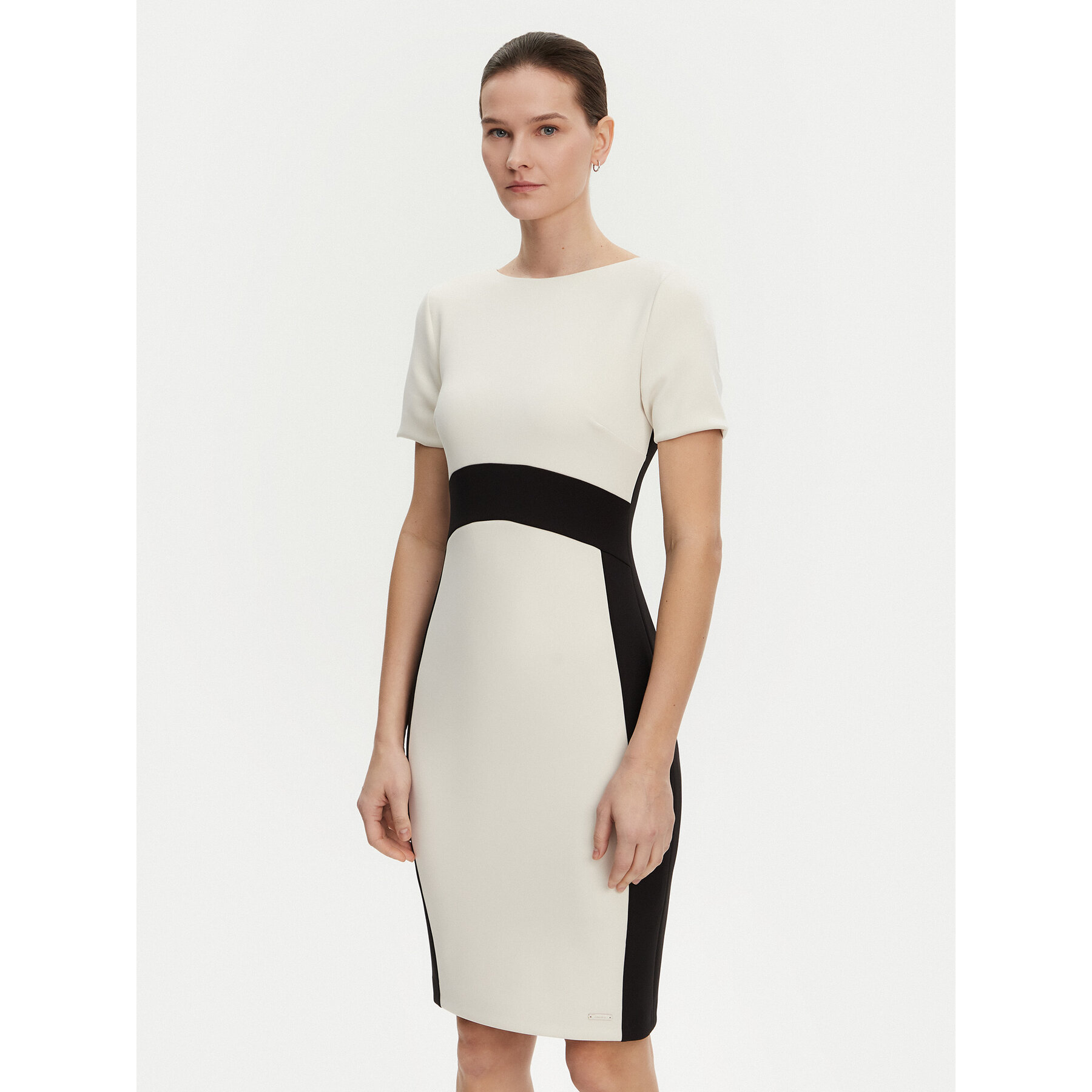 Calvin Klein Coctailkleid K20K208161 Écru Slim Fit