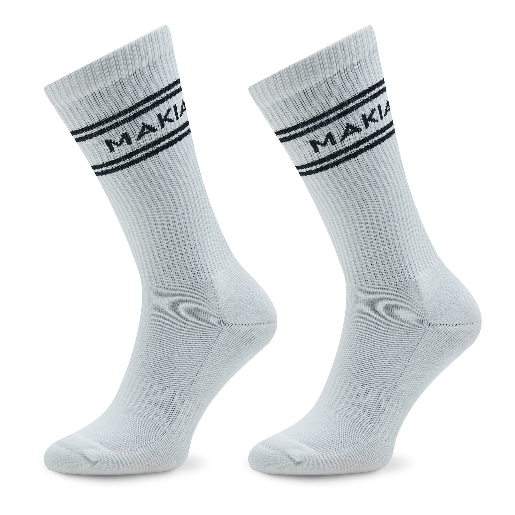 Σετ 2 ζευγάρια ψηλές κάλτσες unisex Makia Stripe U83015 Λευκό