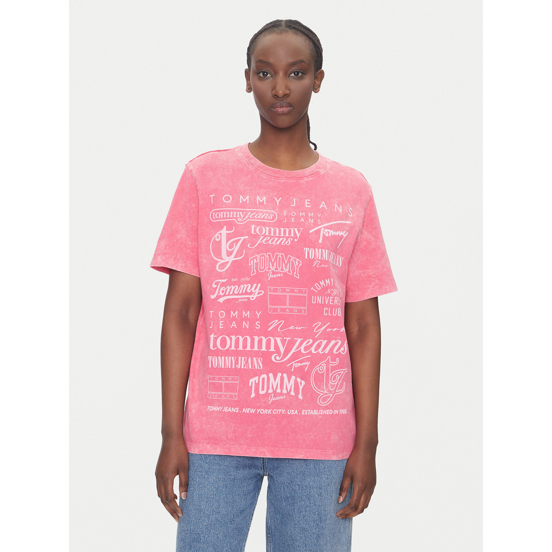 Tommy Jeans T-Shirt Multi Brand DW0DW20923 Rosa Relaxed Fit-image