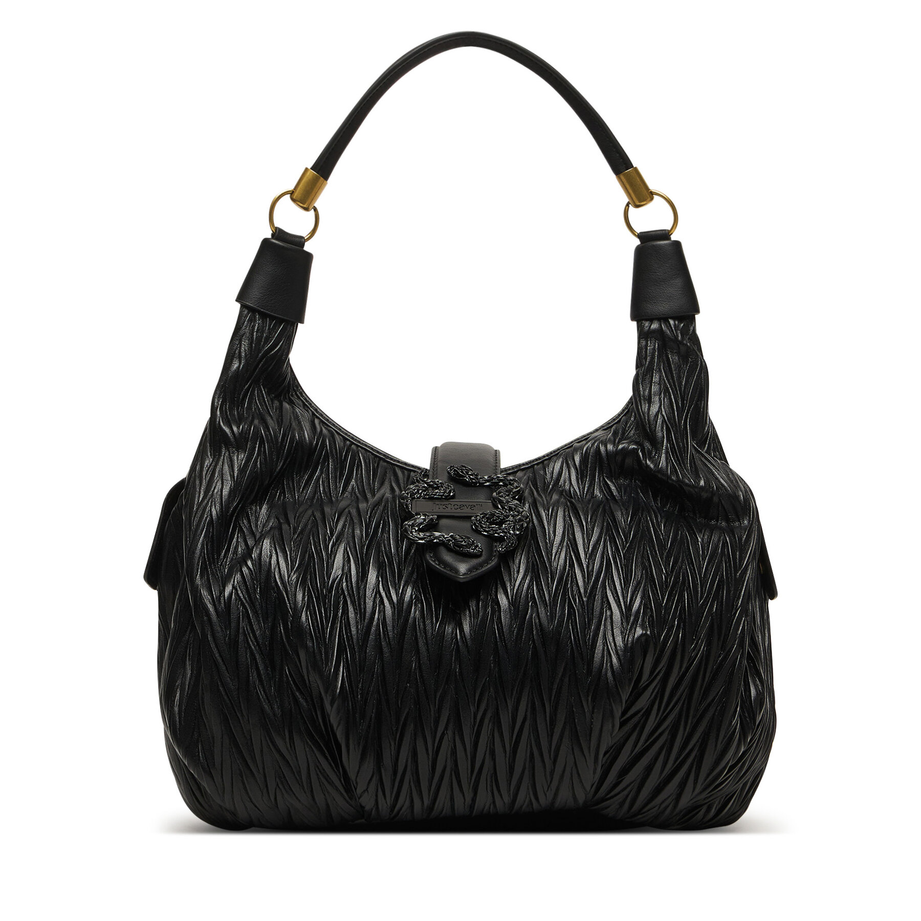 Τσάντα Just Cavalli Iconic Snakes 81RA4BC1 ZSD90 Μαύρο