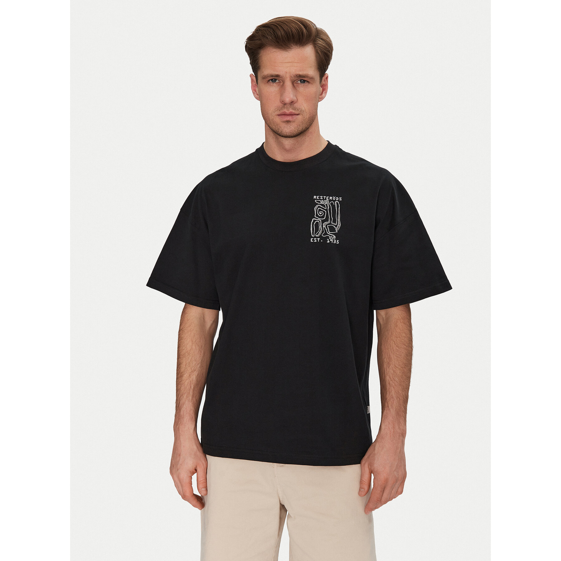 Resteröds Resteröds T-Shirt Dev 20251 2055 Μαύρο Regular Fit