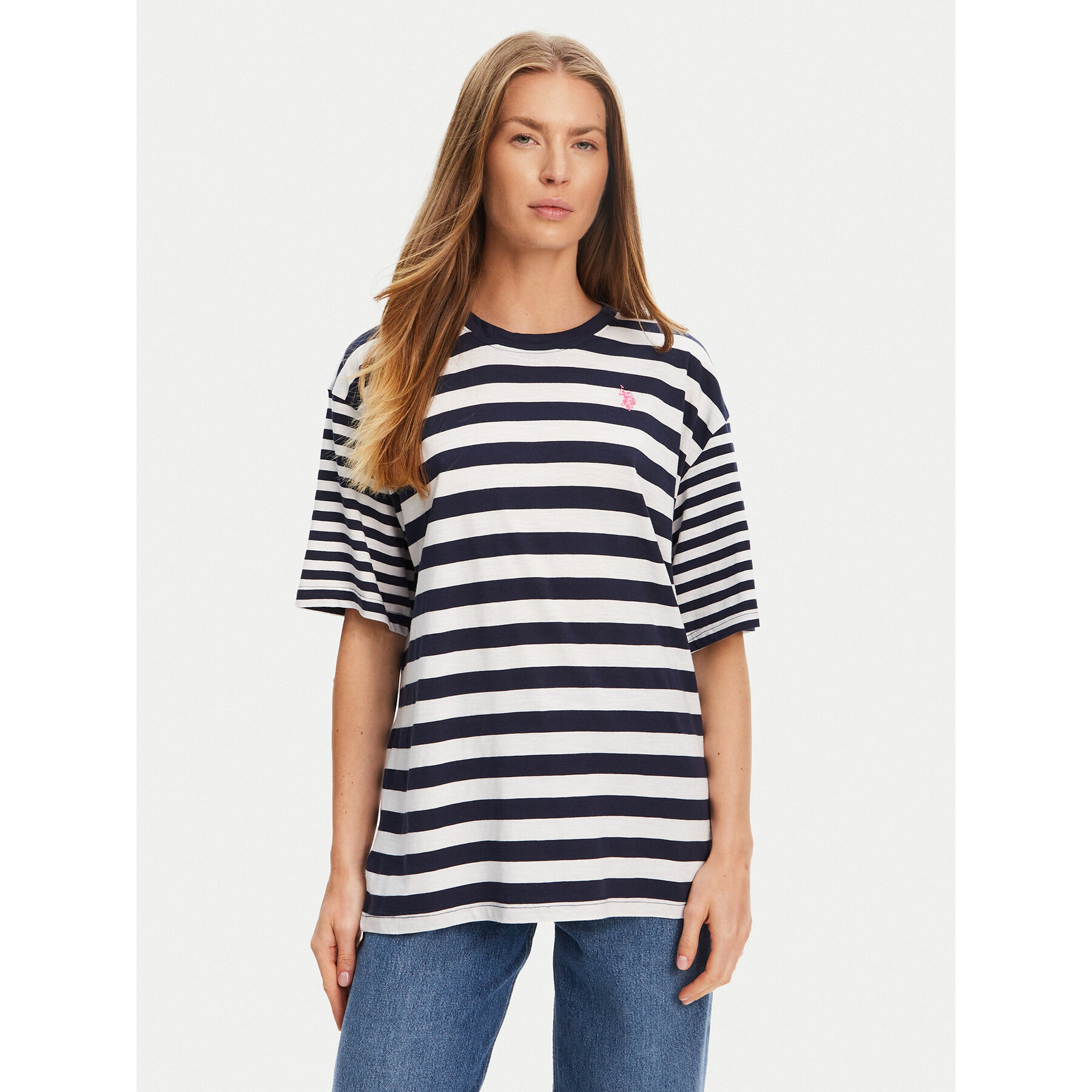 U.S. Polo Assn. Póló WUP0682 Sötétkék Loose Fit