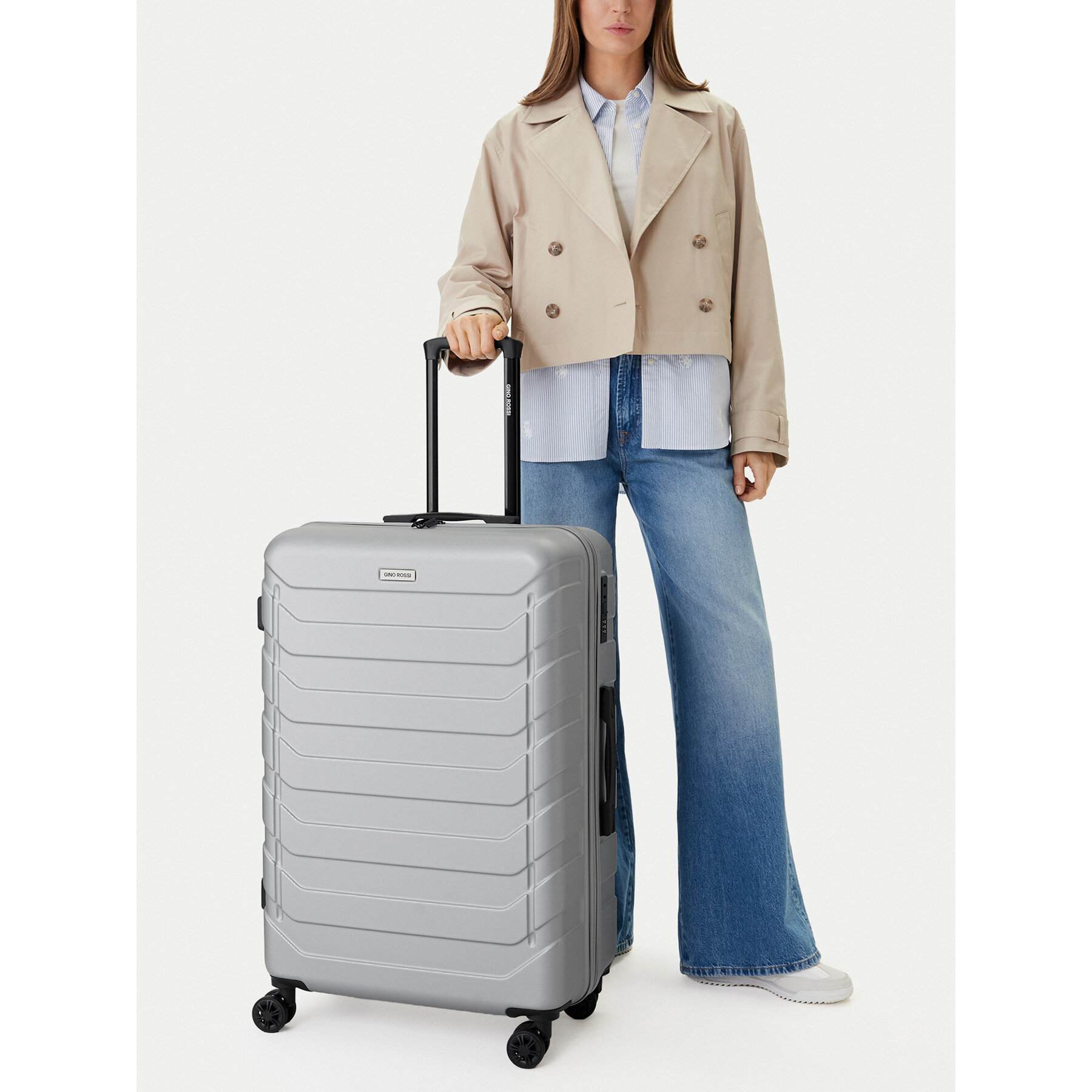 Valiză mare GINO ROSSI CEO-GIN-L-003-05-SILVER Argintiu