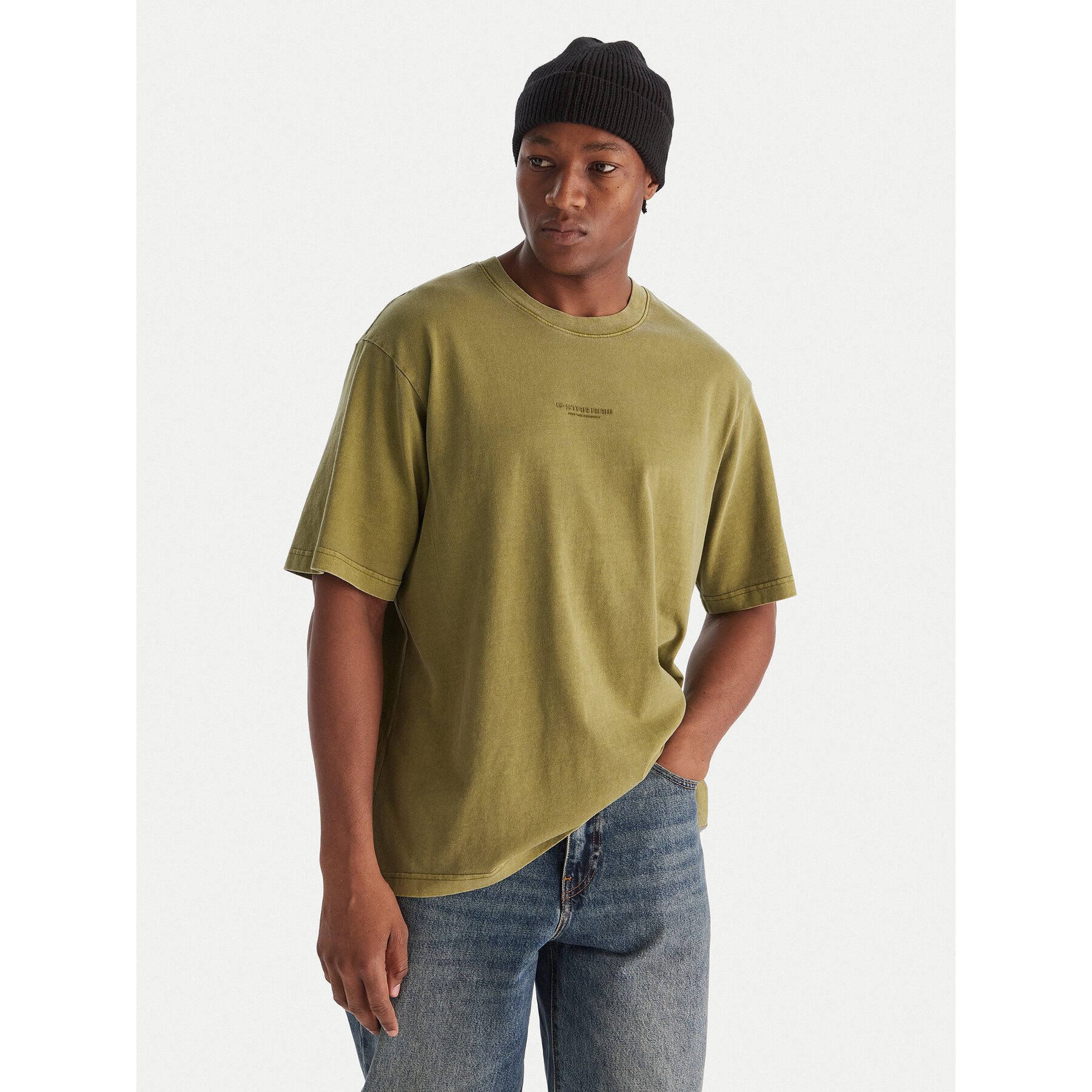 G-Star Raw T-Shirt Overdyed D24780-C756 Πράσινο Boxy Fit