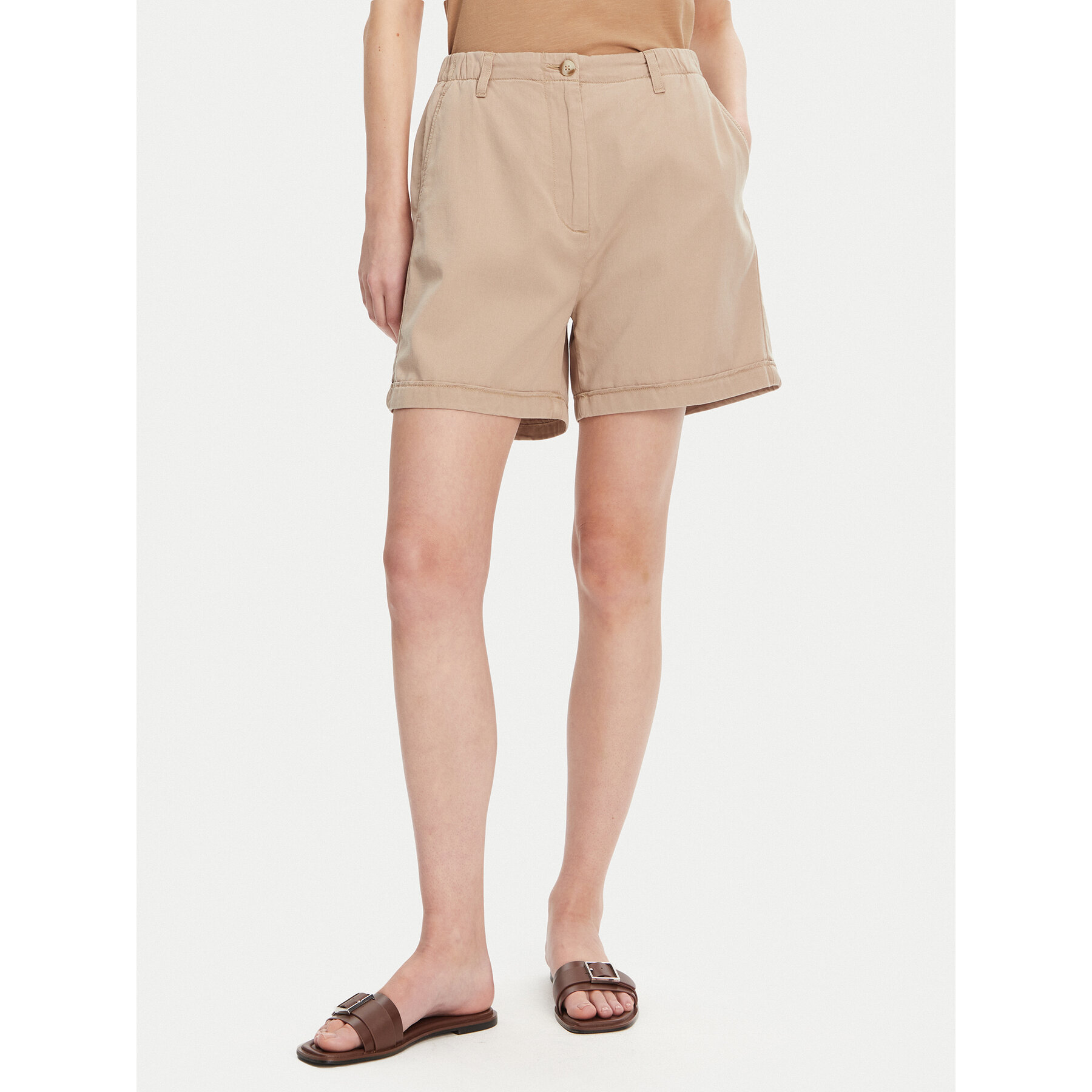 Tommy Hilfiger Stoffshorts WW0WW44762 Beige Regular Fit