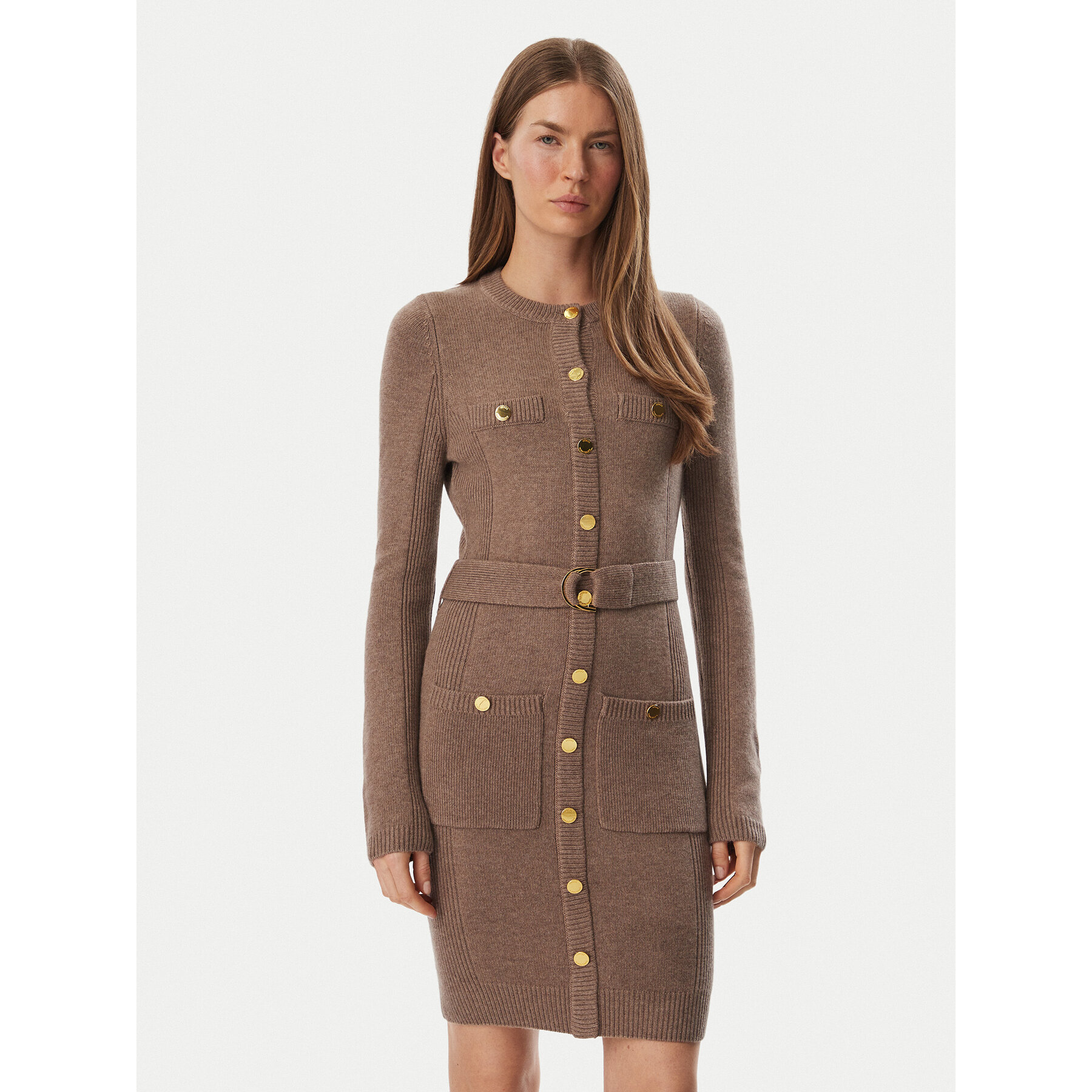 Marciano Guess Strickkleid 5BGK43 5893Z Braun Regular Fit