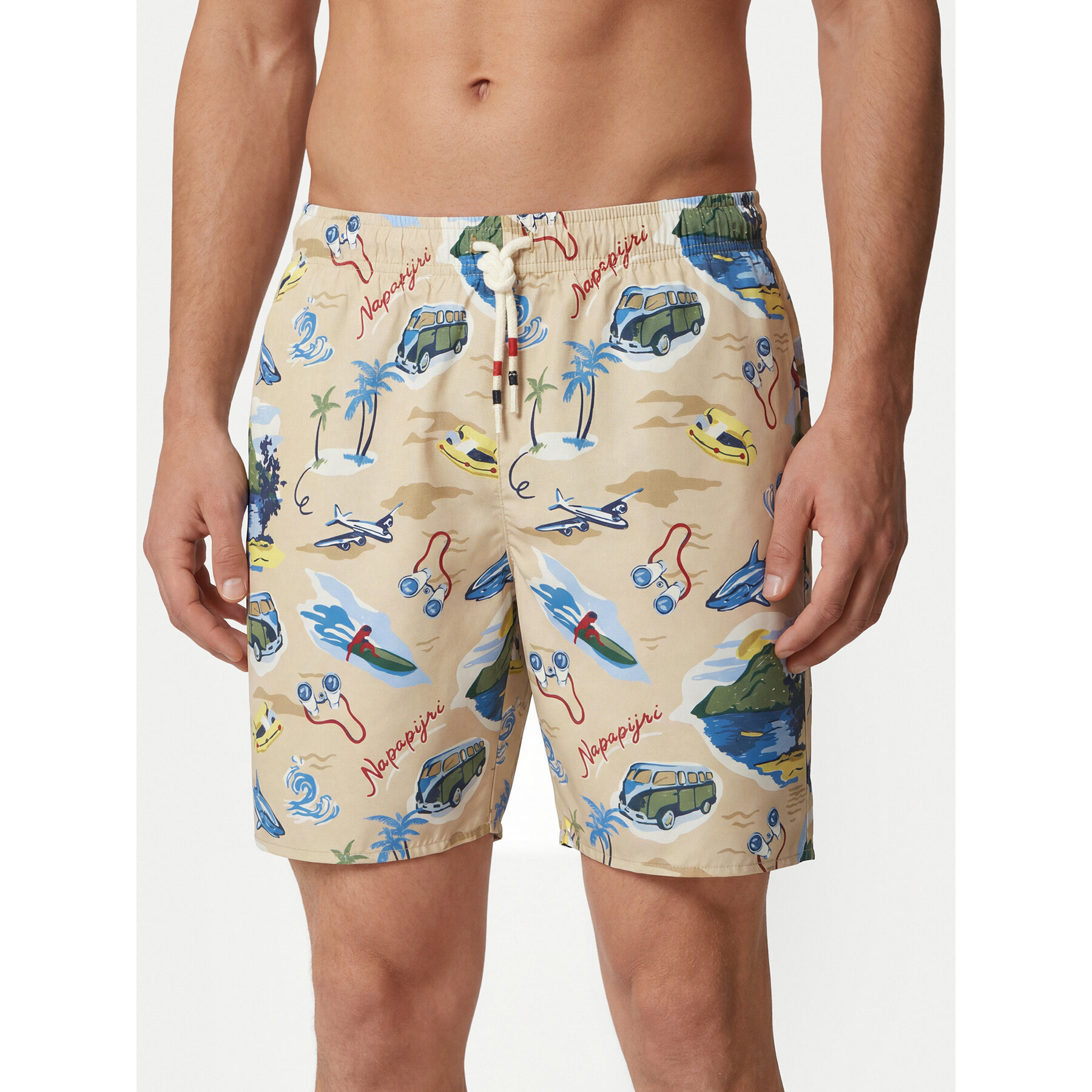 Napapijri Badeshorts V-Elior NP0A4GBS Beige Relaxed Fit