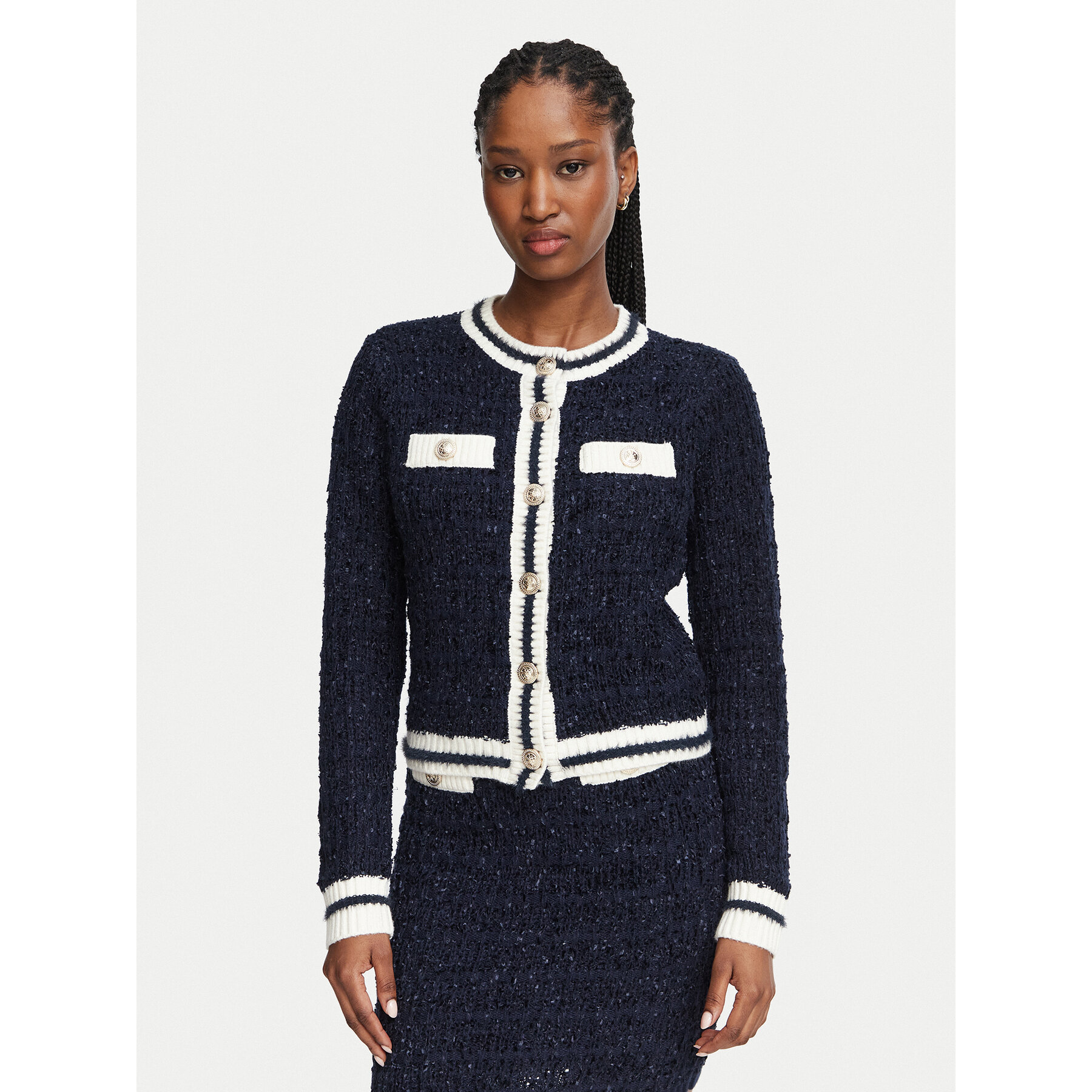 Guess Strickjacke W6BR75 Z1764 Dunkelblau Regular Fit