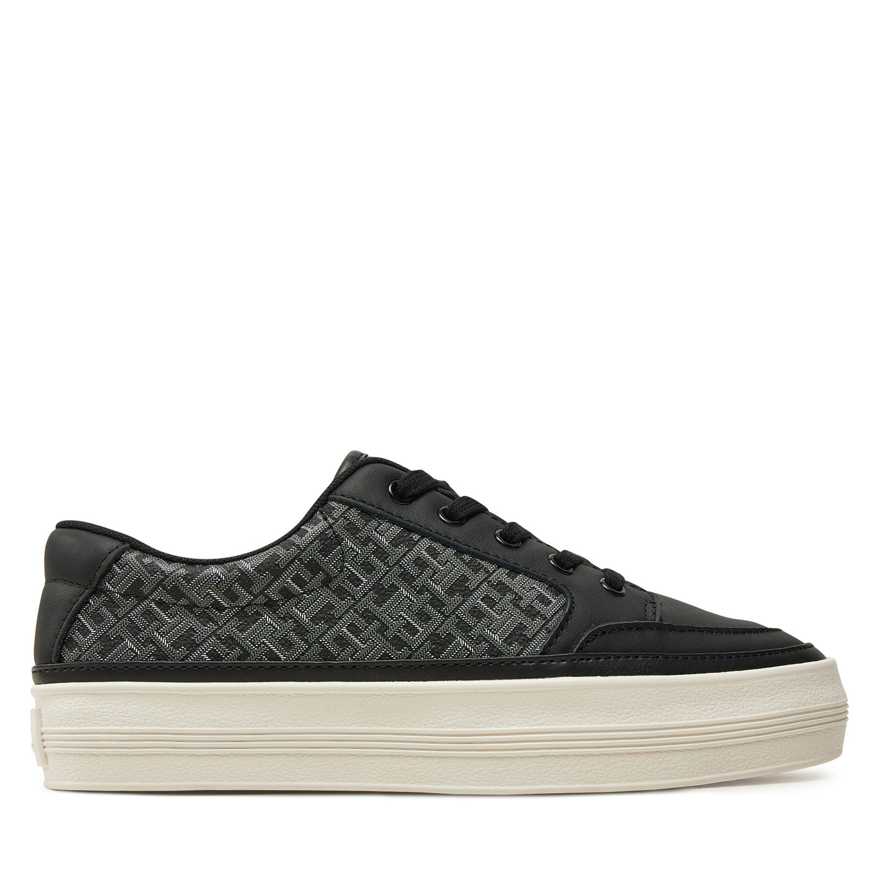 Sneakersy Tommy Hilfiger Vulc Leather Sneaker Monogram FW0FW08331 Čierna