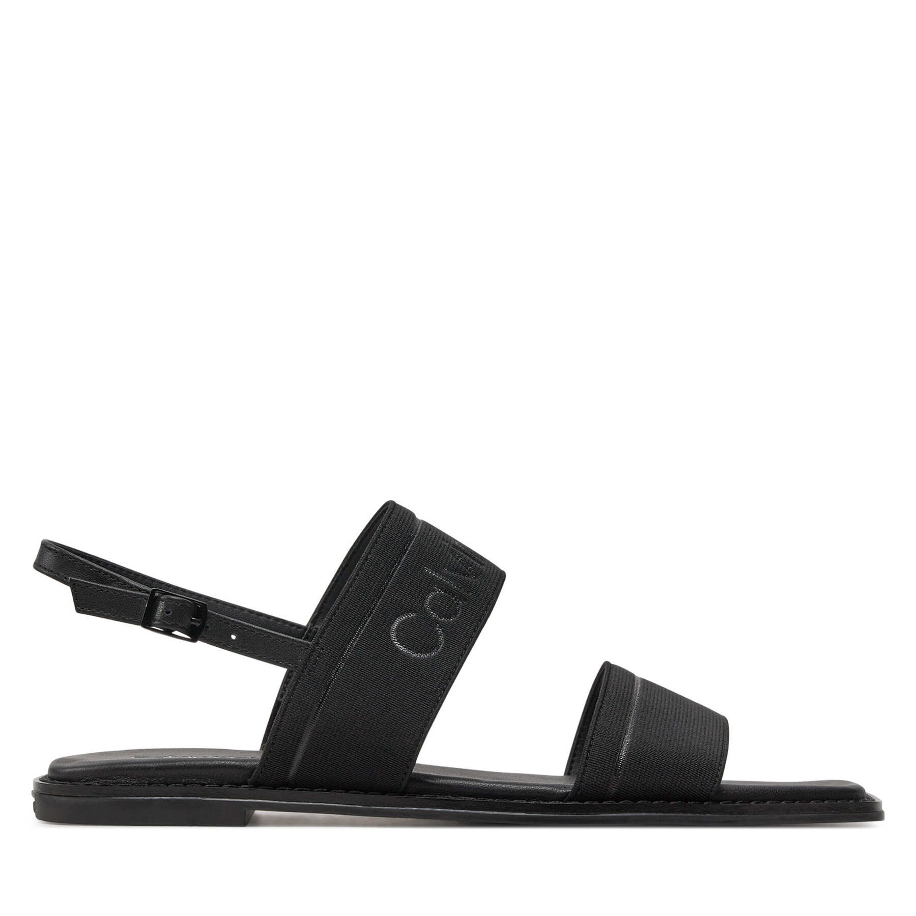 Damskie Sandały Calvin Klein, Rozmiar 37 Czarny Flat Sandal He HW0HW01990