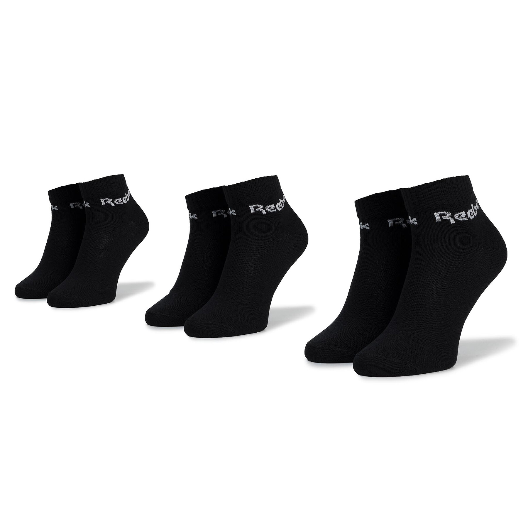 Lot de 3 paires de chaussettes basses unisexe Reebok Act Core Ankle Sock 3p FL5226 Noir