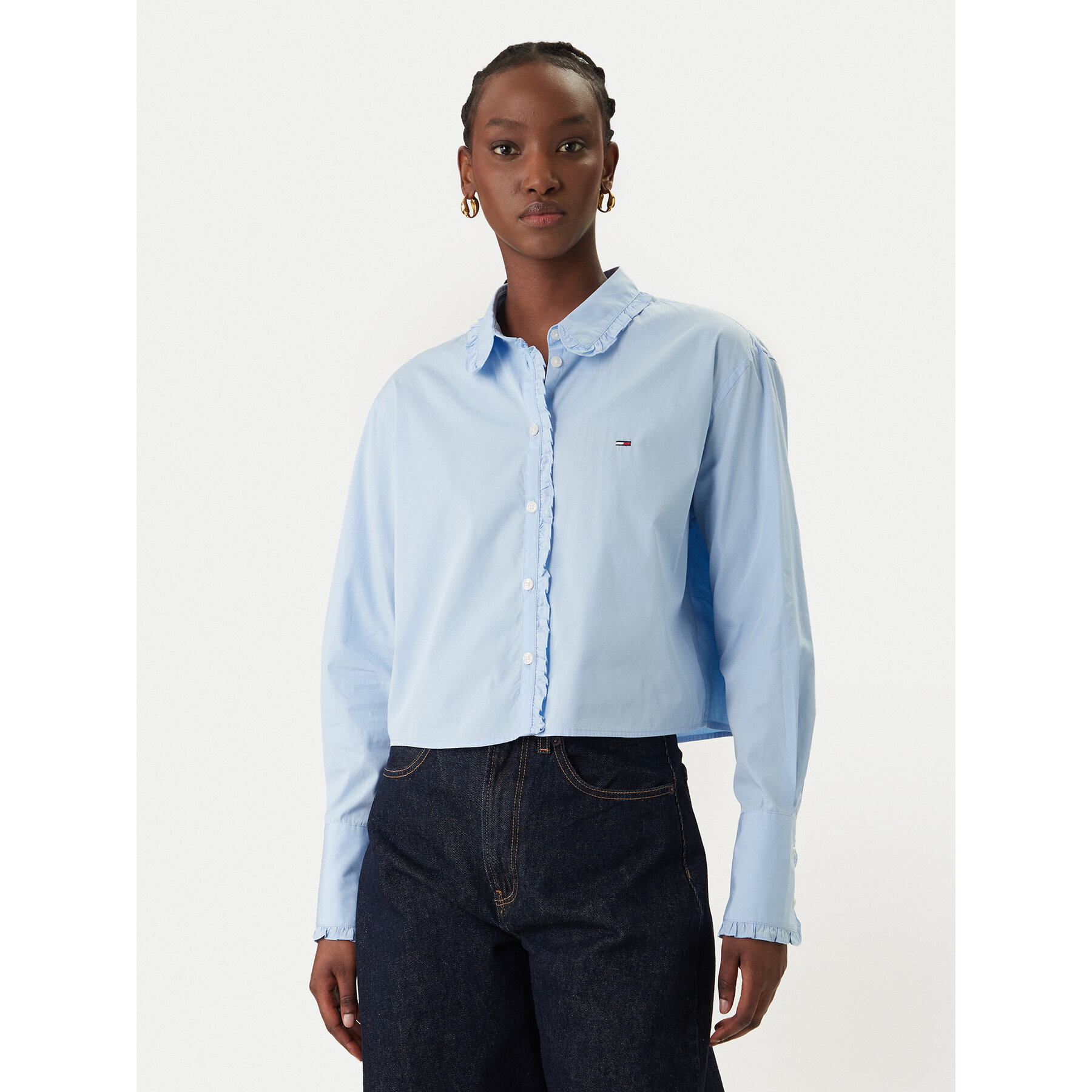 Tommy Jeans Hemd DW0DW22767 Himmelblau Relaxed Fit