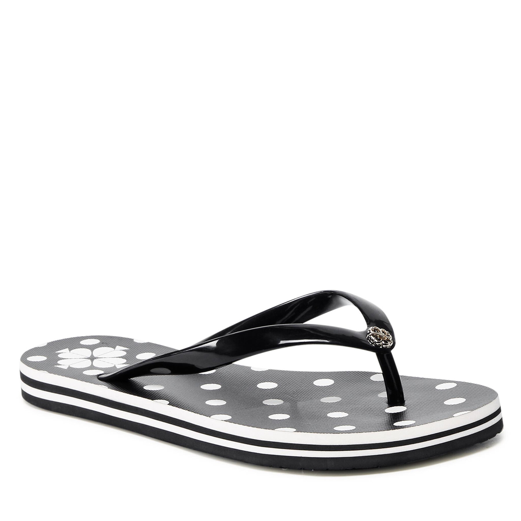 Flip flop Kate Spade Flyaway K7151 Black/Cream Dot epantofi.ro imagine noua