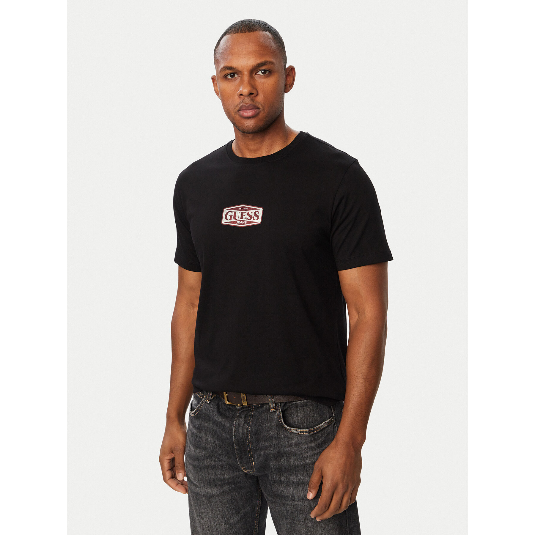 Guess Jeans T-shirt M6BI09 K5324 Crna Regular Fit
