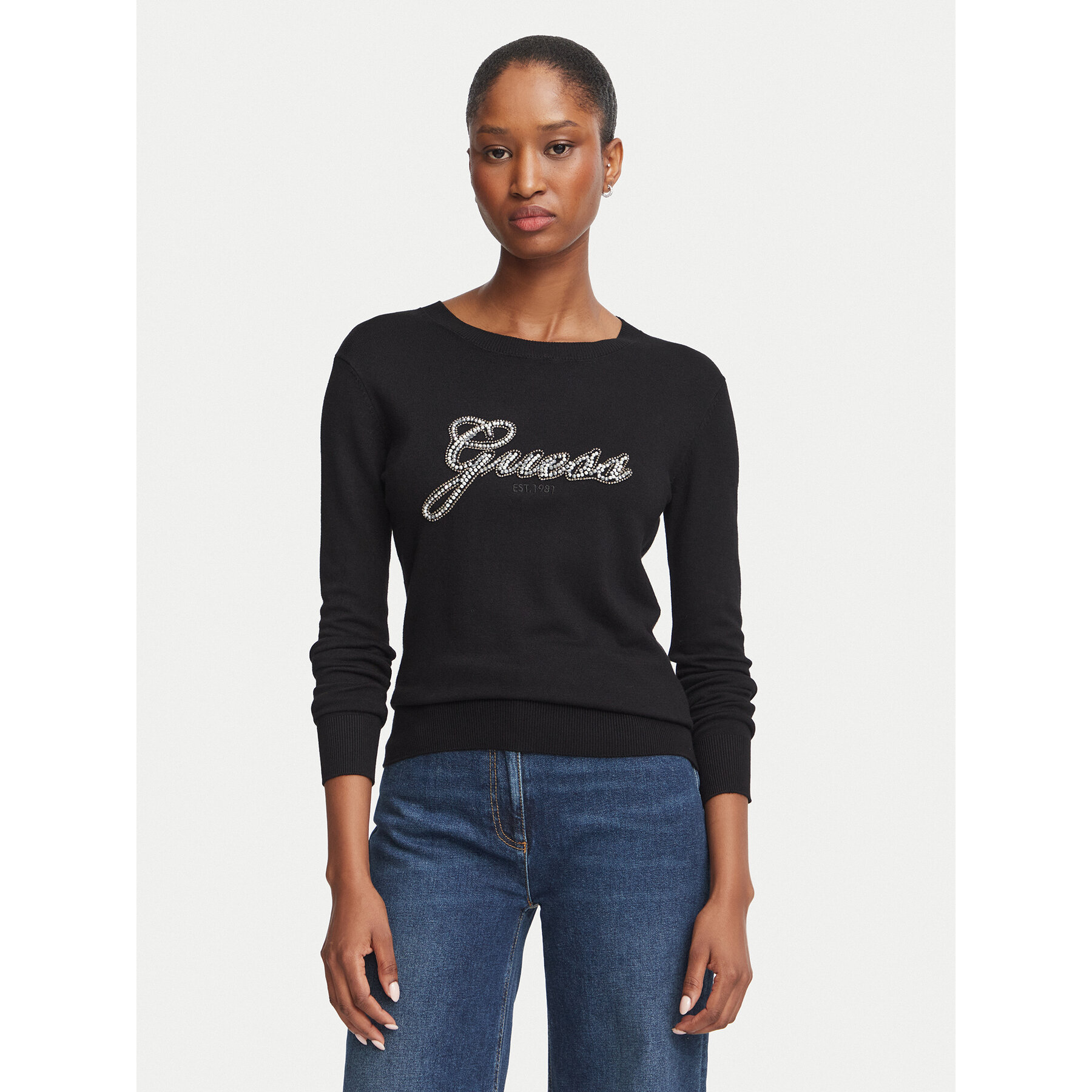 Guess Pullover W6BR53 Z1454 Schwarz Regular Fit