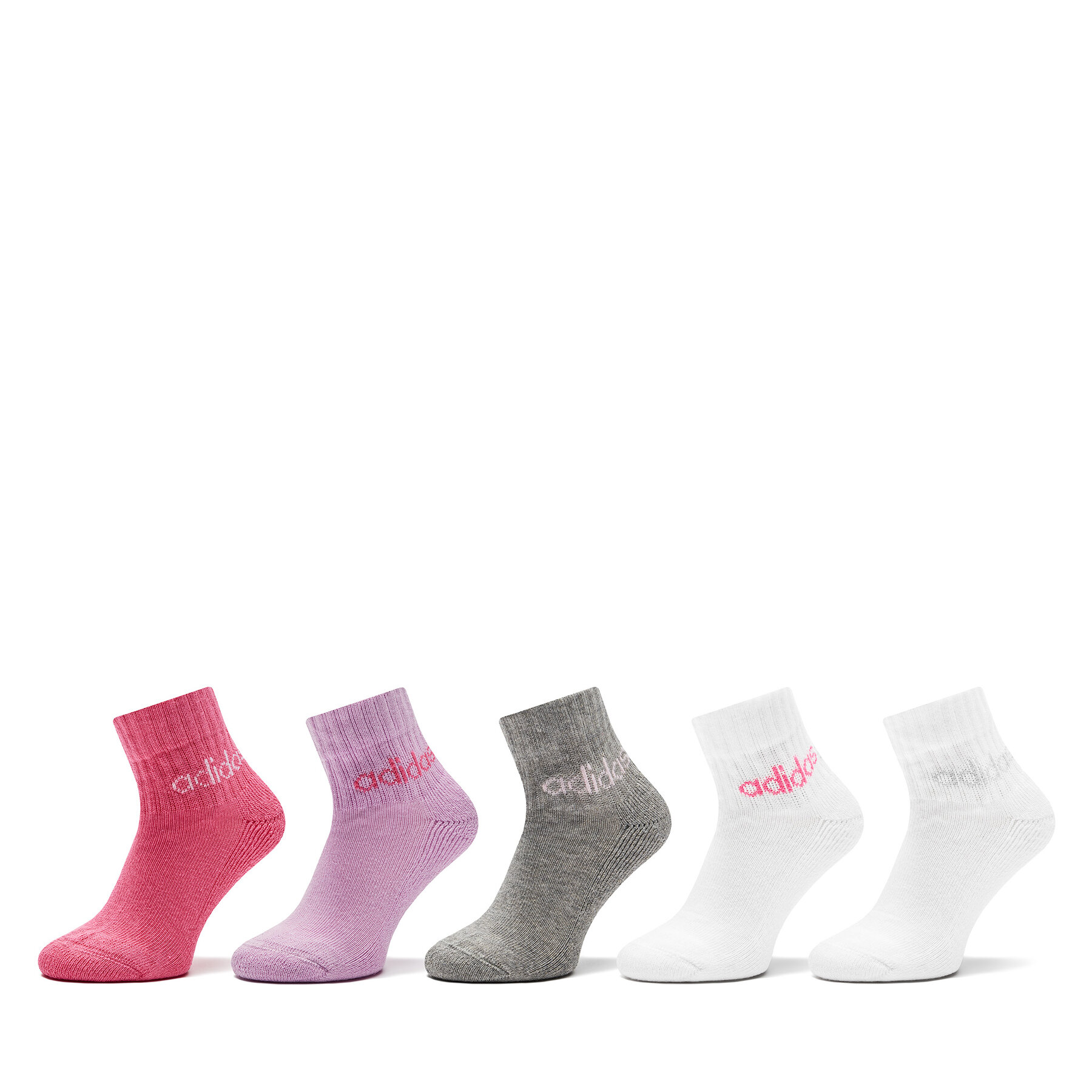 Set di 5 paia di calzini lunghi da bambini adidas Linear IR8229 Multicolore, Taglia 22_24, taglia : 22_24