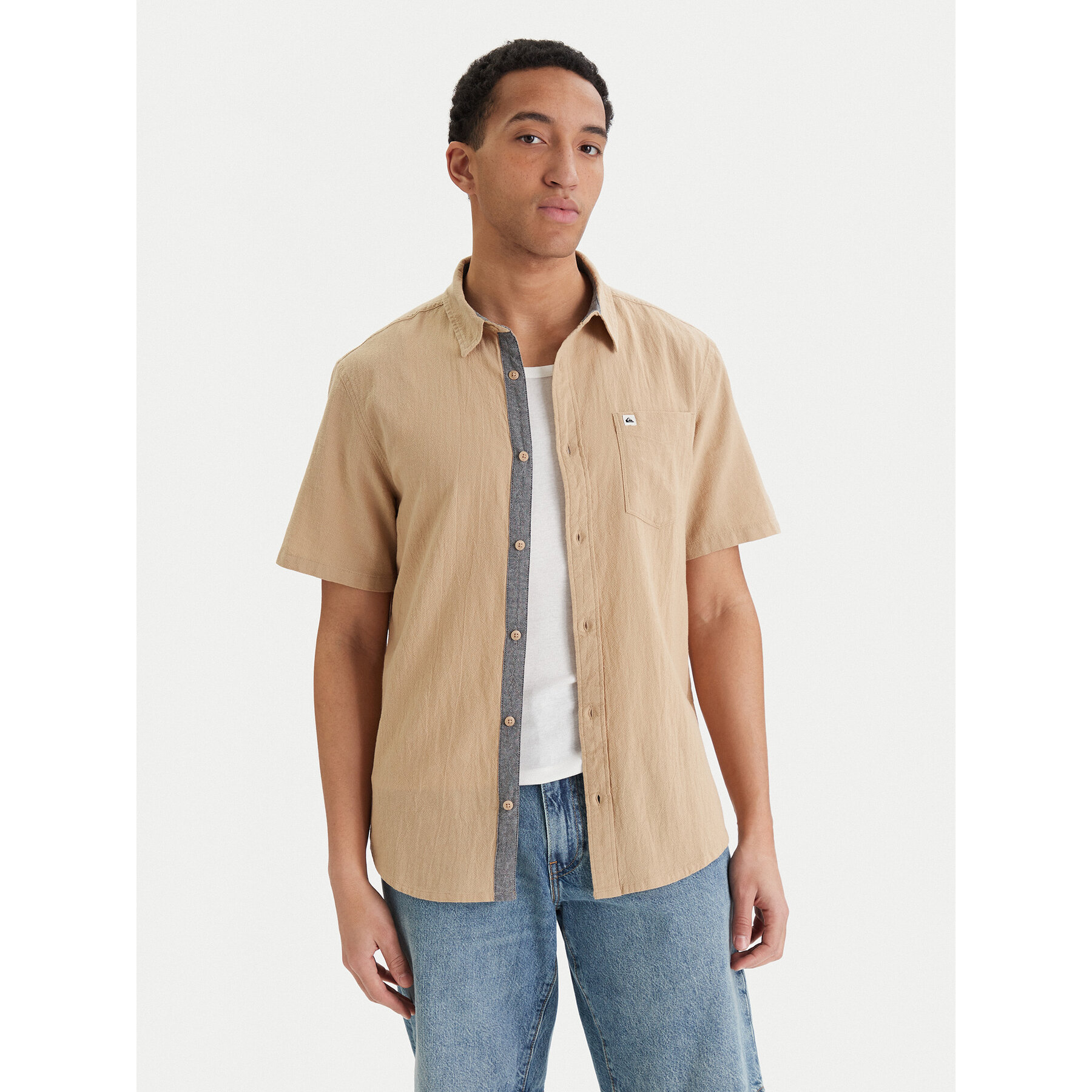 Quiksilver Hemd Time Box EQYWT04622 Beige Regular Fit