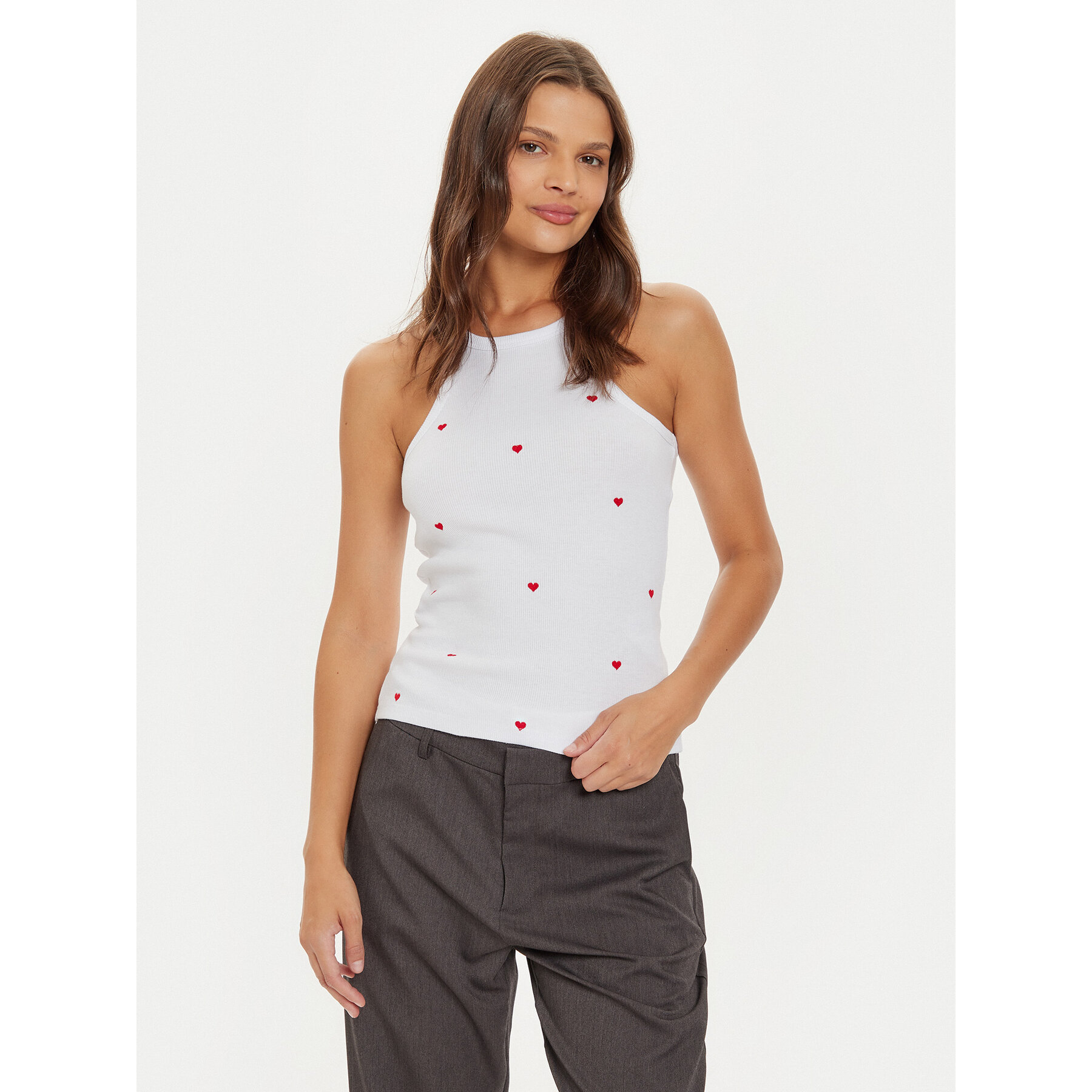 Noisy May Top 27033216 Weiß Regular Fit
