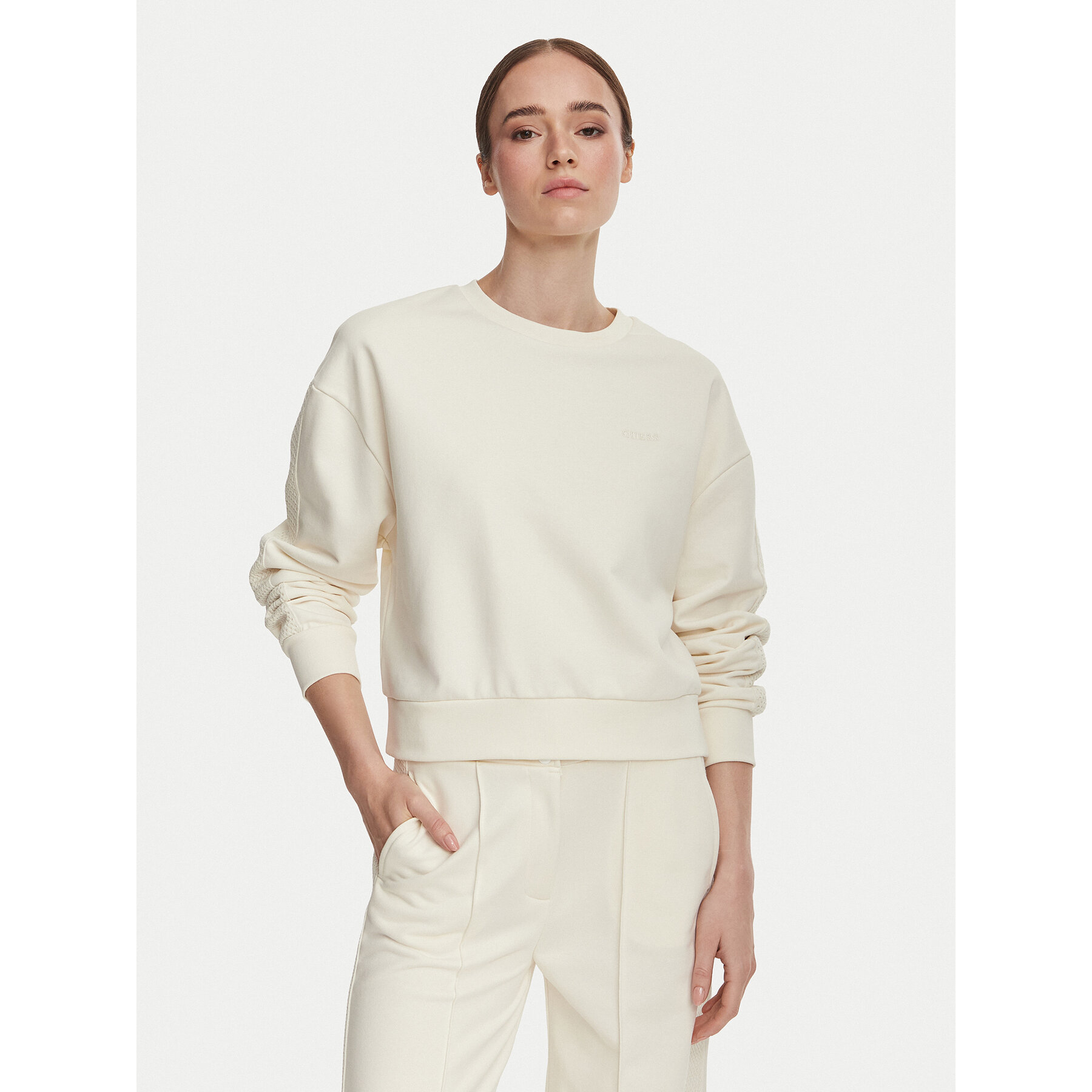 Guess Sweatshirt V6YQ10 K4291 Creme Regular Fit