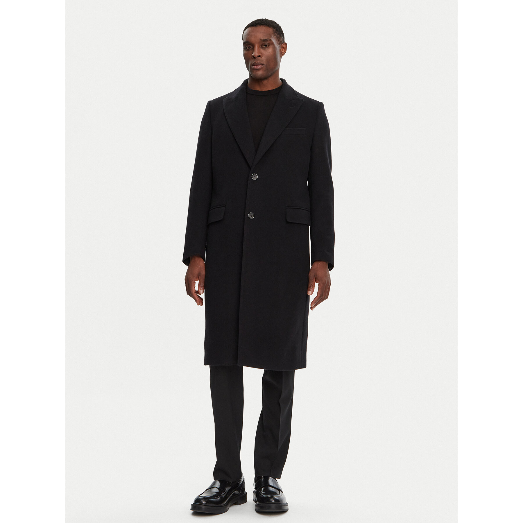 Dolce&Gabbana Wollmantel G036IT HUMJ2 Schwarz Regular Fit