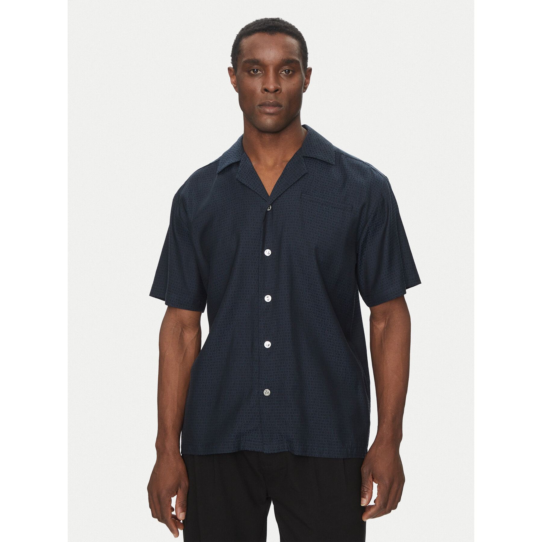 Richmond X Hemd UMP25061CA Dunkelblau Regular Fit