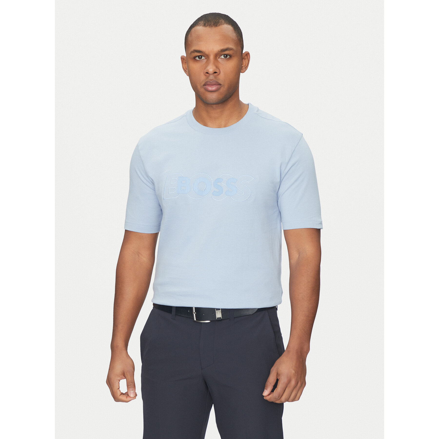 BOSS T-shirt 50531271 Celeste Regular Fit
