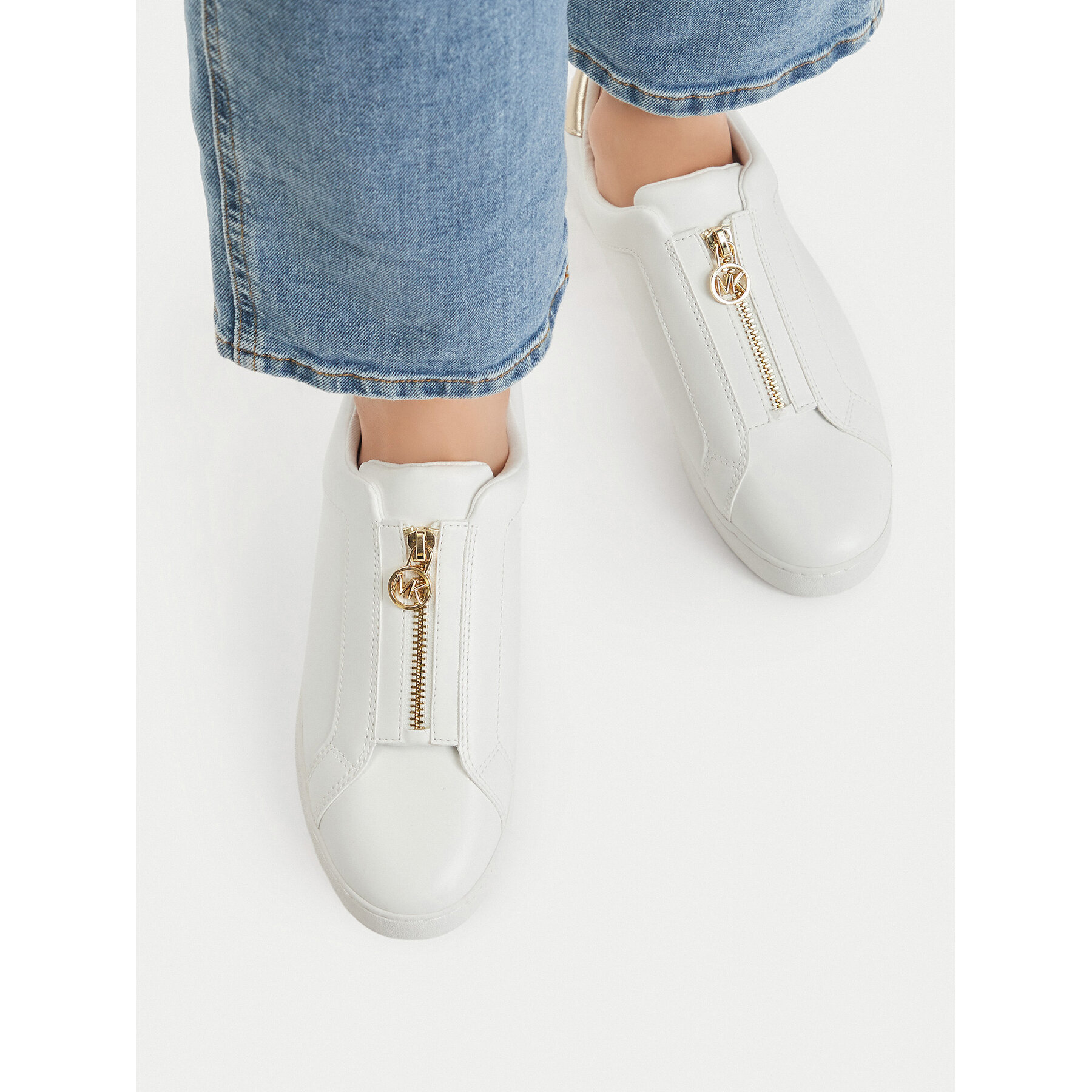Сникърси MICHAEL Michael Kors Keaton Zip Slip On 43R4KTFP2L Бял