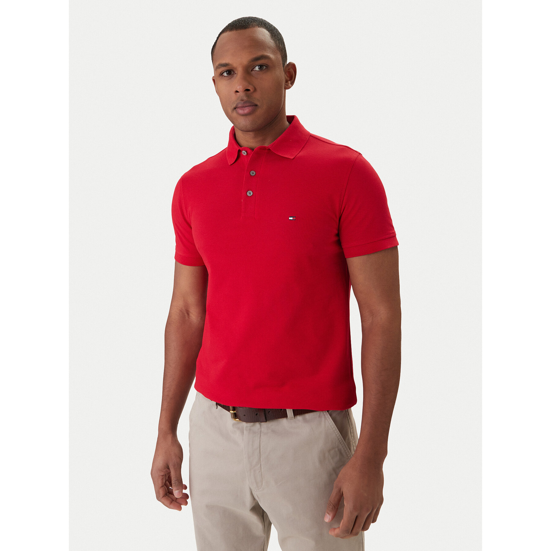Tommy Hilfiger Pólóing 1985 MW0MW17771 Piros Slim Fit