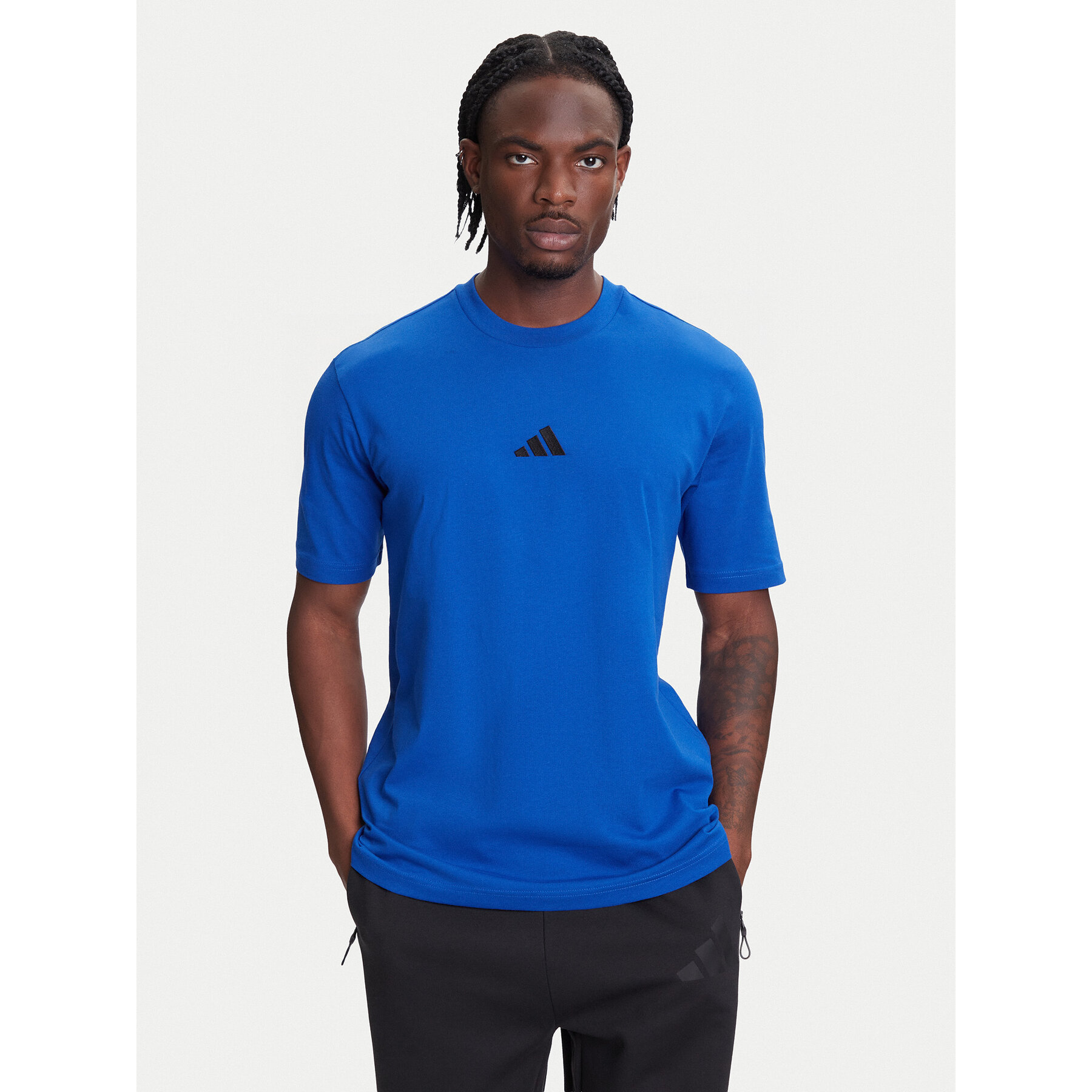 adidas T-Shirt Essentials Small Logo JF1094 Μπλε Regular Fit