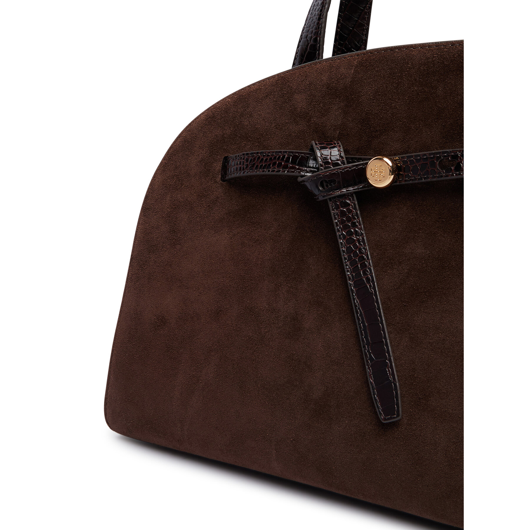 Kabelka Tory Burch Romy Suede Bauletto 183363 Tmavo hnedá