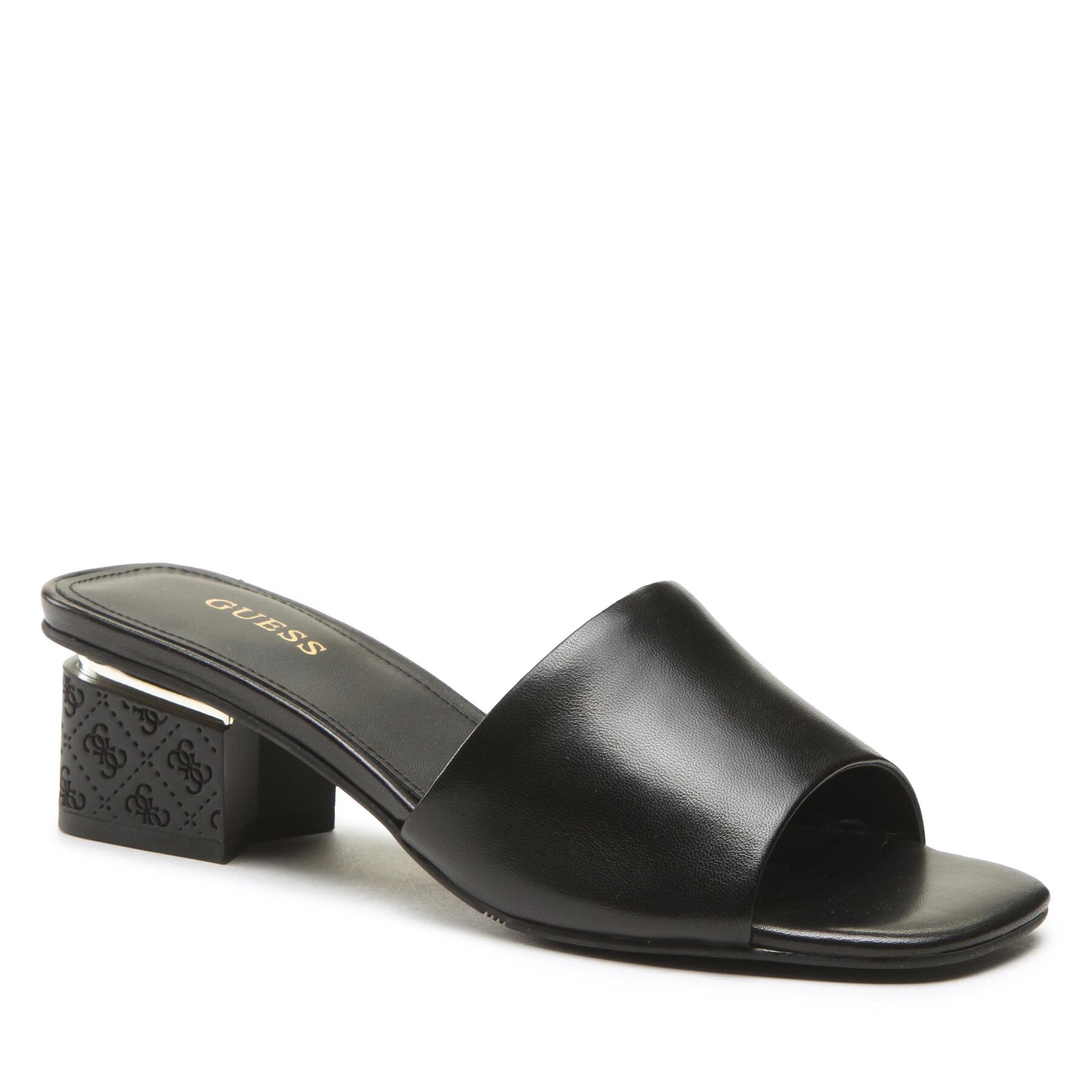 Șlapi Guess Yara FL6YAR LEA03 BLACK Black imagine super redus 2022