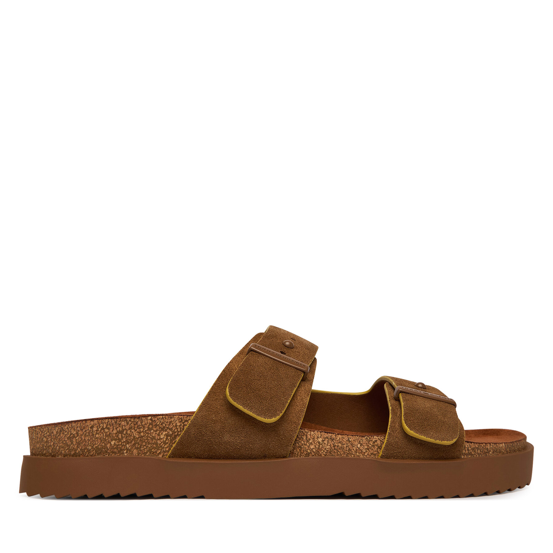Παντόφλες Tommy Hilfiger Cork Adjustable Suede Sandal FM0FM05869 Καφέ
