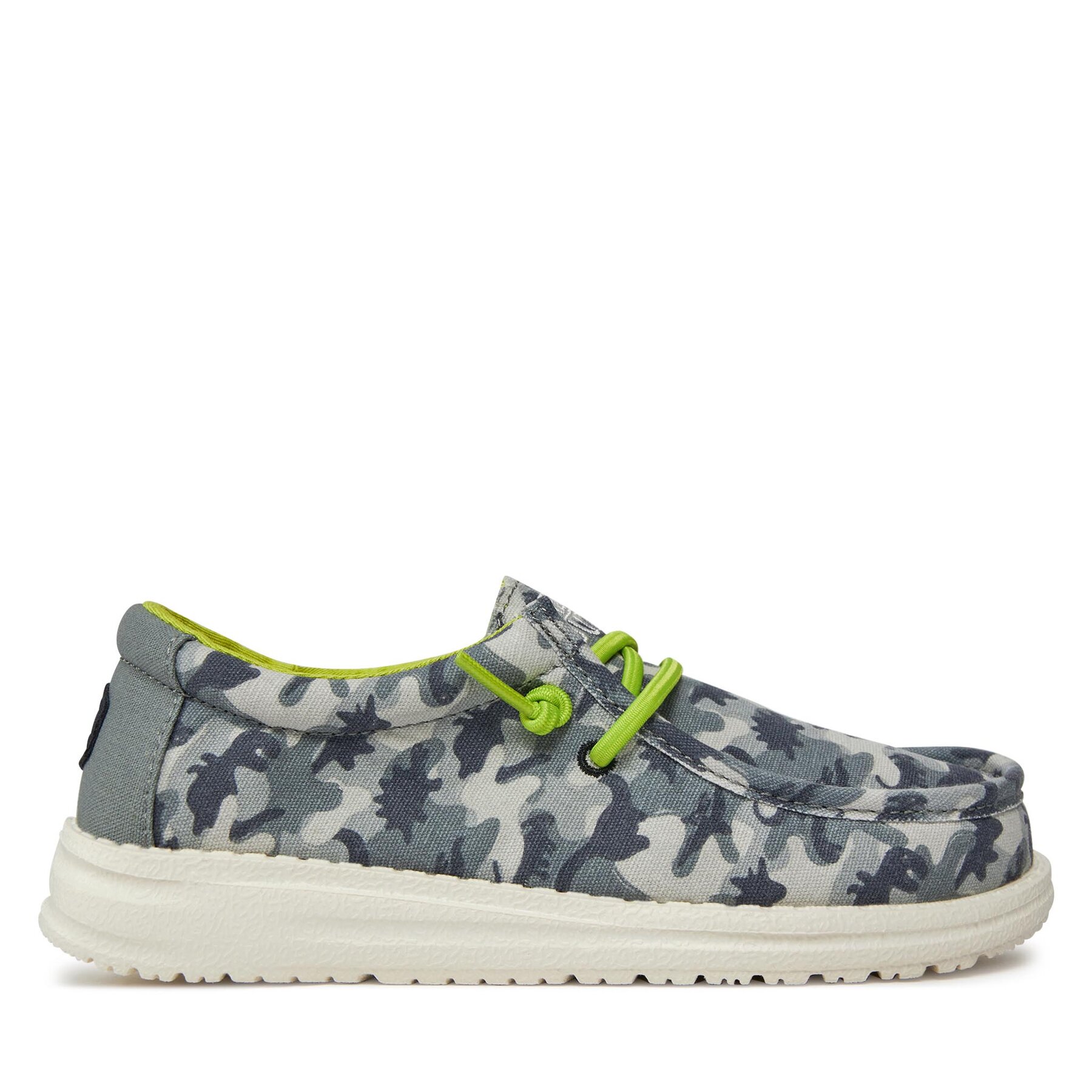 Mocasines Hey Dude Wally Youth Camodino 40043-425 Gris