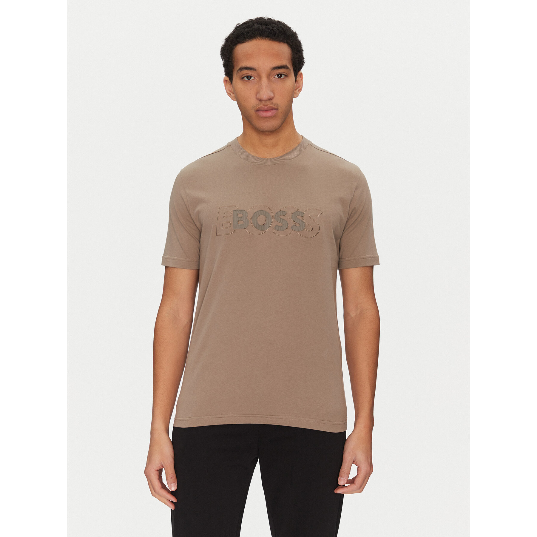 BOSS T-shirt 50531271 Beige Regular Fit