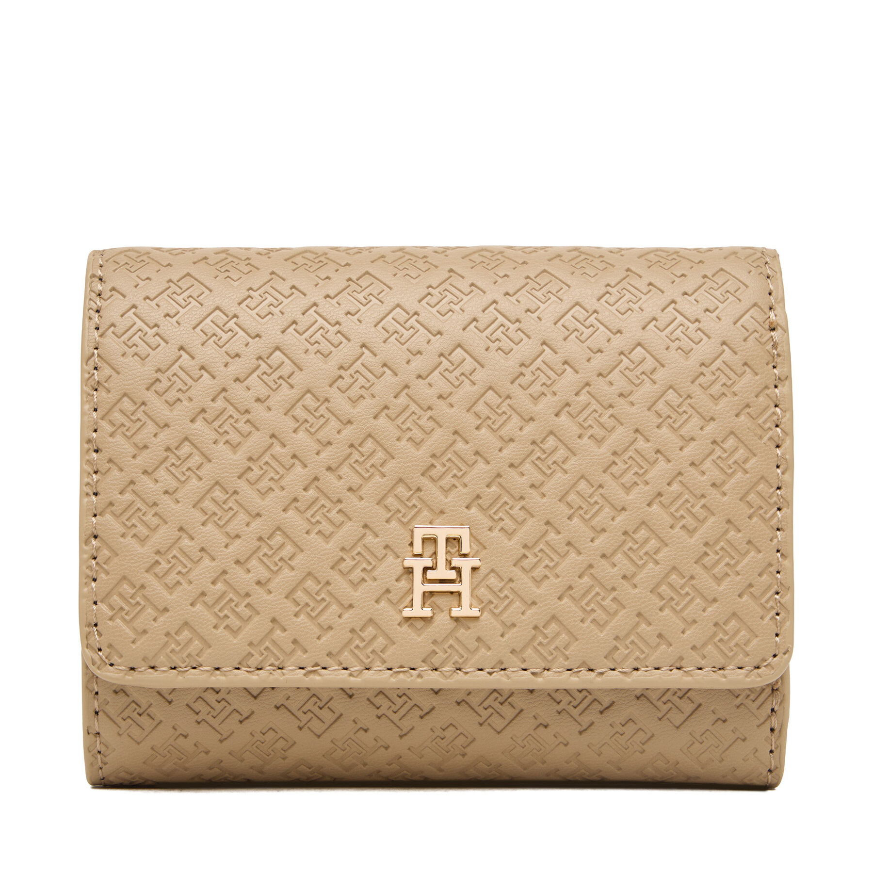 Peňaženka Tommy Hilfiger Th Icon Trifold Mono AW0AW18484 Béžová