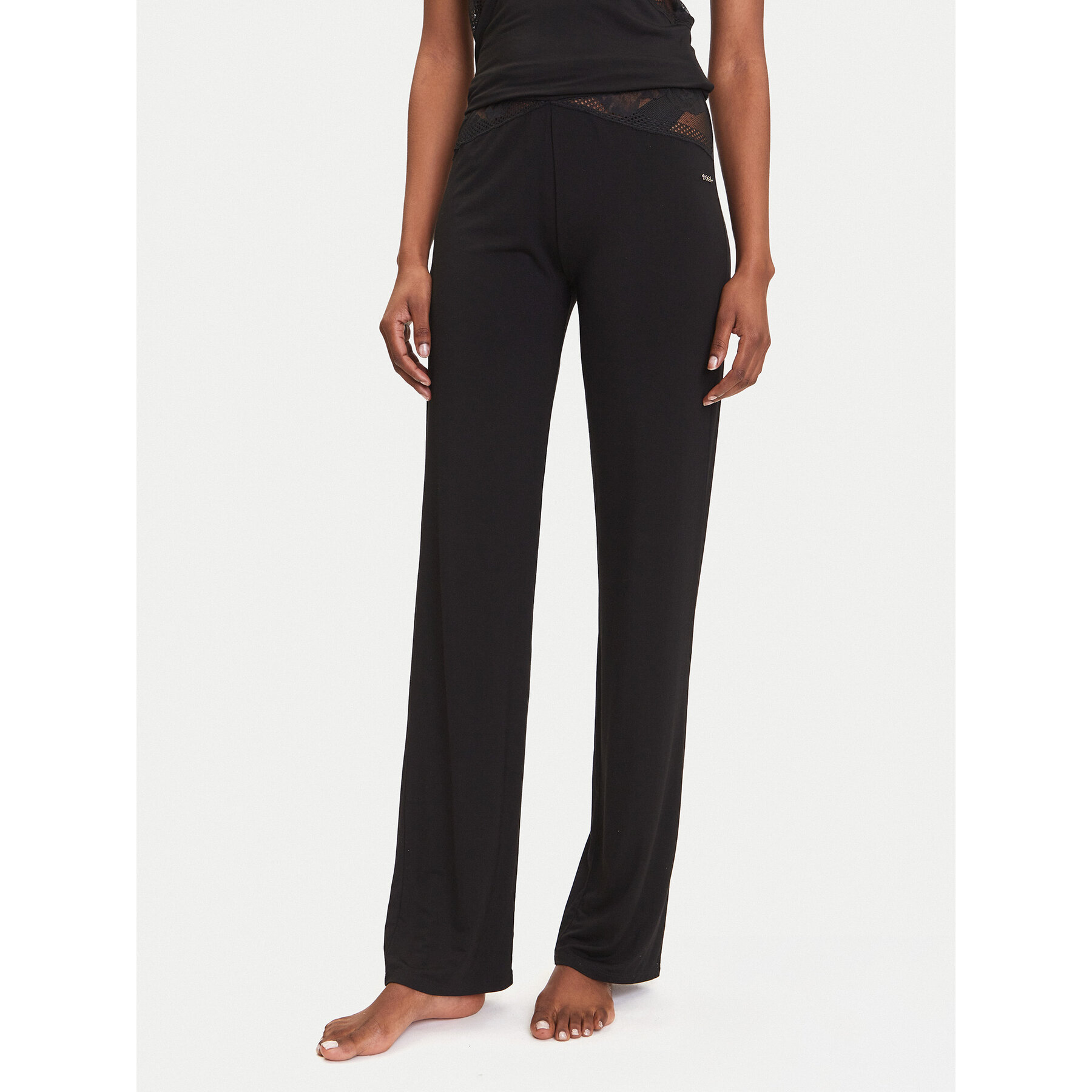 BOSS Pizsama nadrág Peony 50545596 Fekete Relaxed Fit